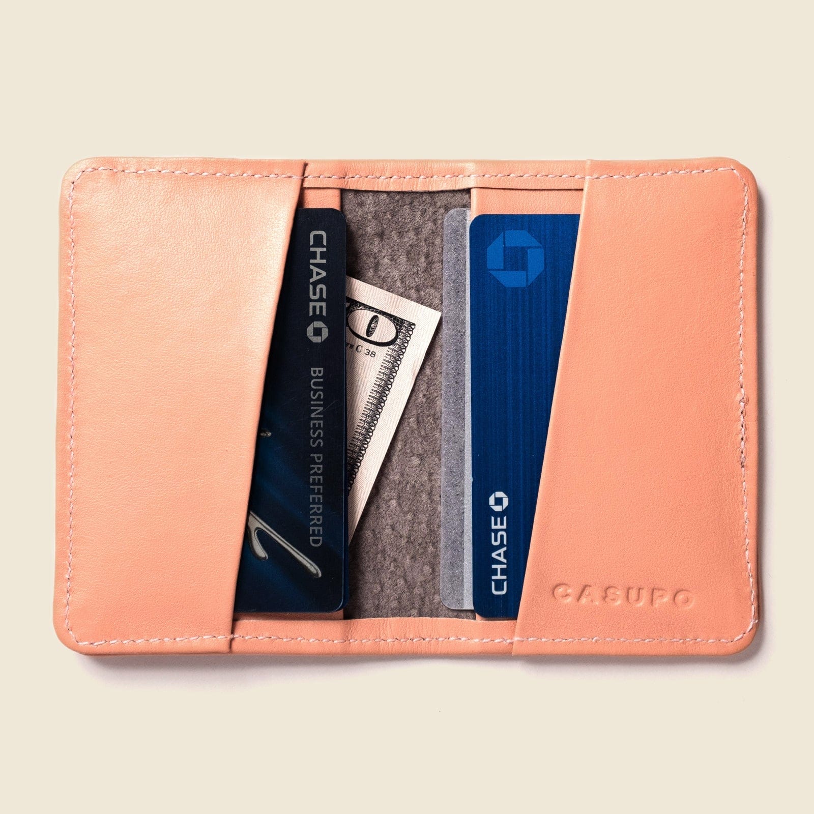 CASUPO Small Bifold Compact Bifold with RFID Protection - Soft Pink