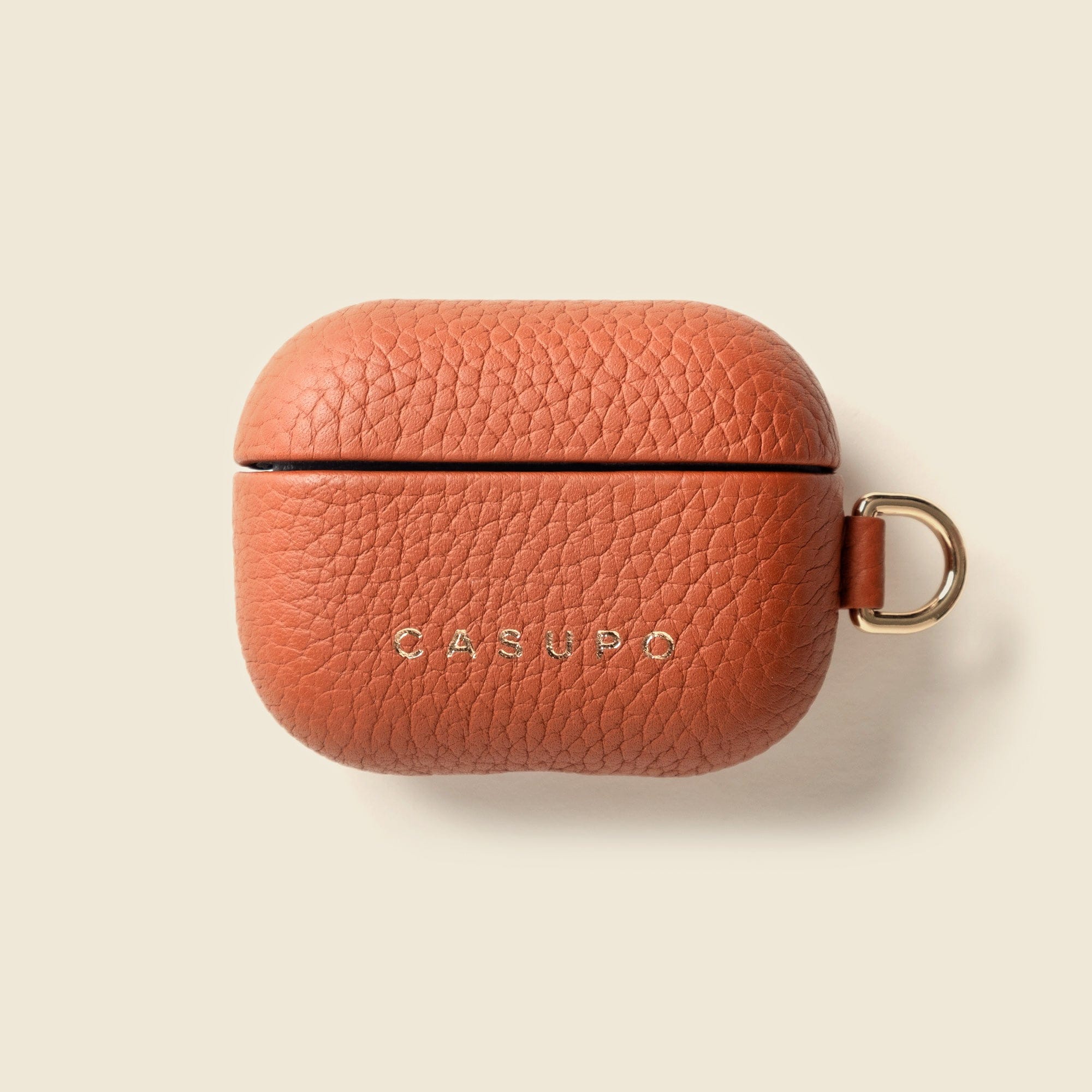 CASUPO Small Leather Goods Leather Airpod Case - Tan