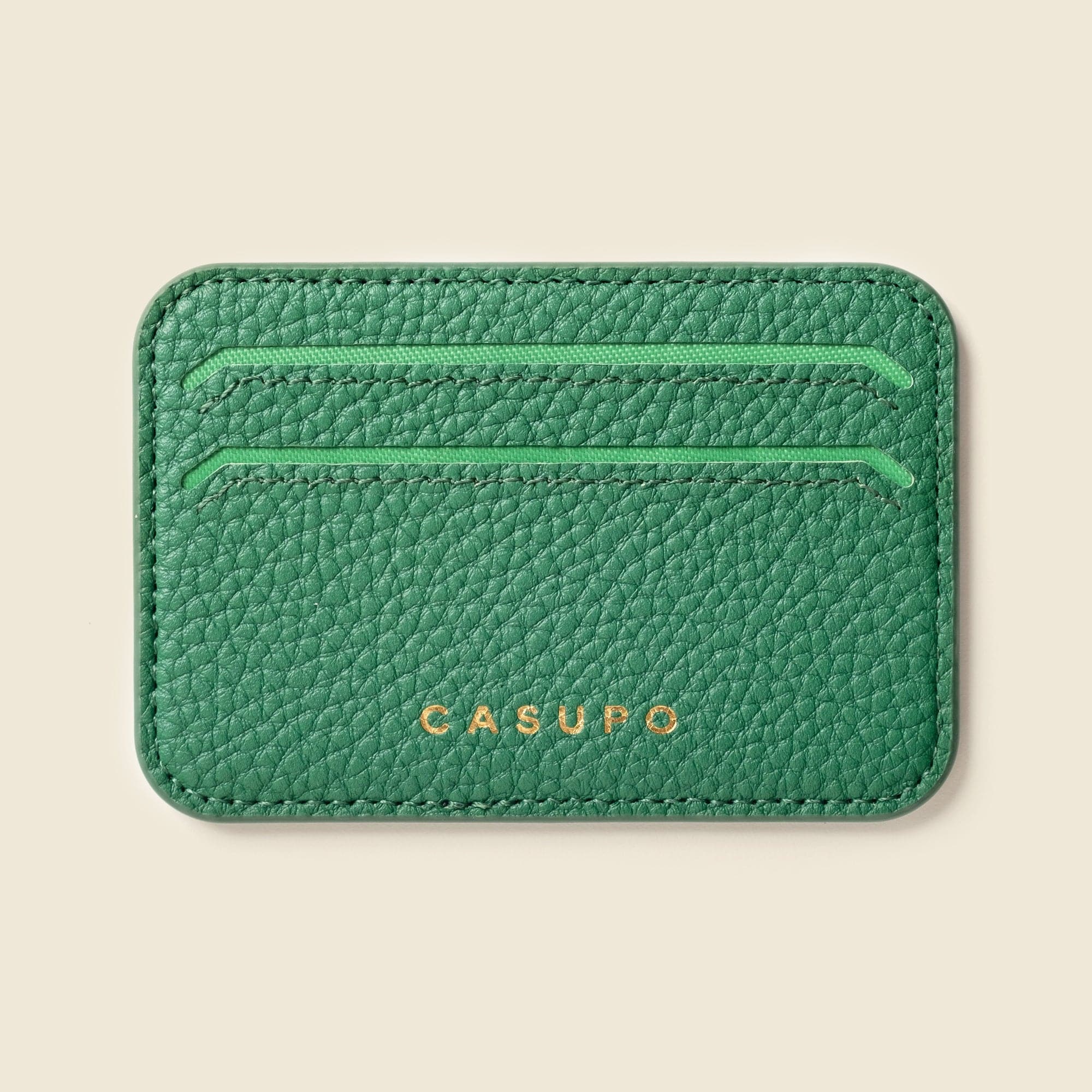 CASUPO Small Leather Goods Mag Safe Leather Wallet with RFID - Green
