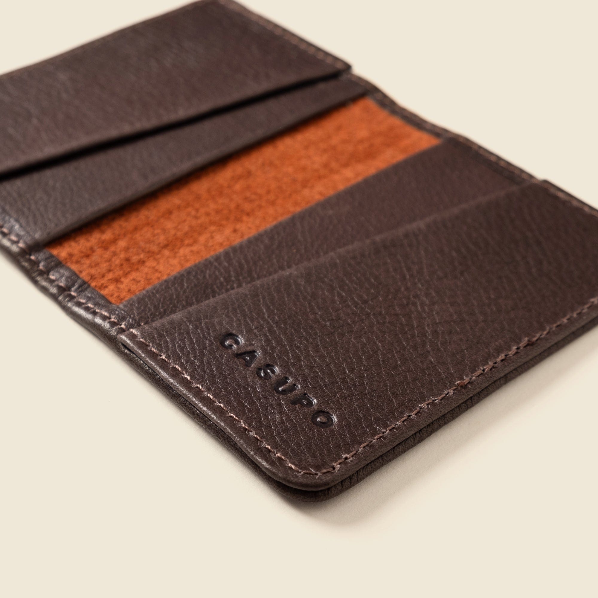 CASUPO Small Bifold Compact Bifold with RFID Protection - Brown