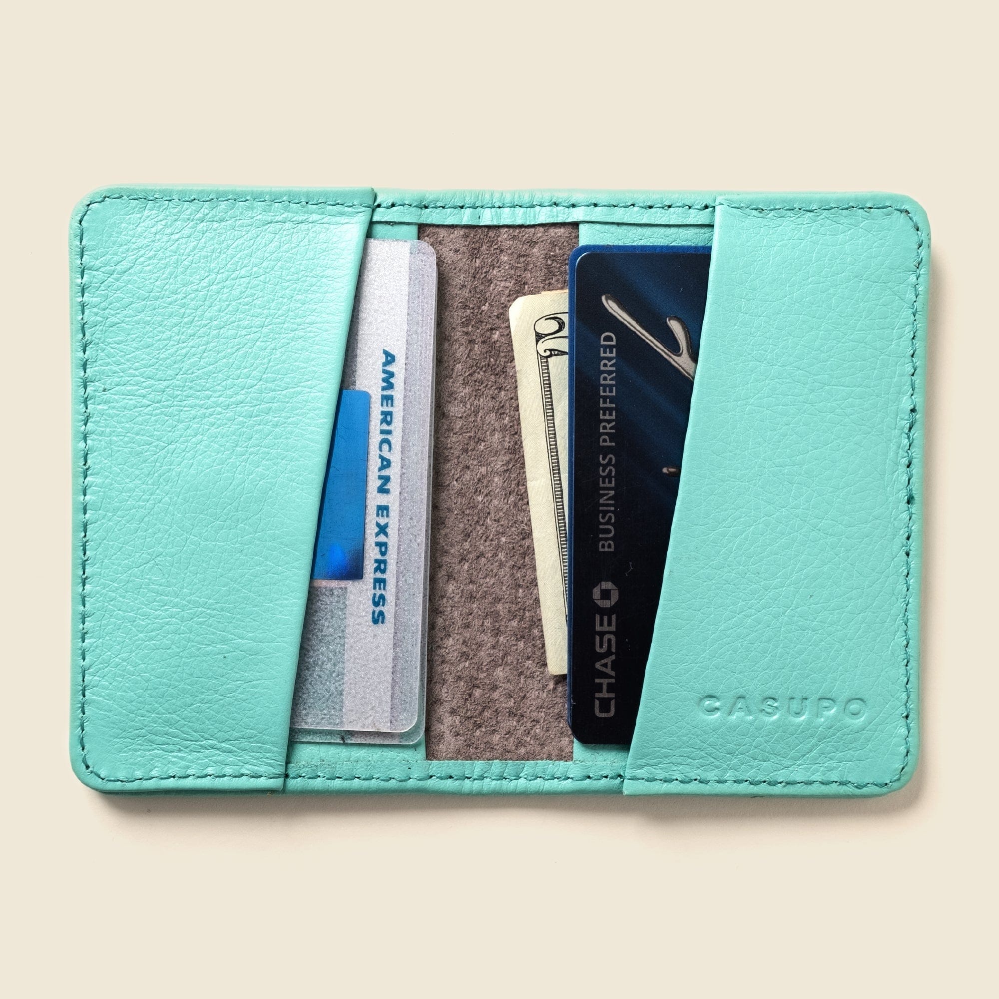CASUPO Small Bifold Compact Bifold with RFID Protection - Baby Blue
