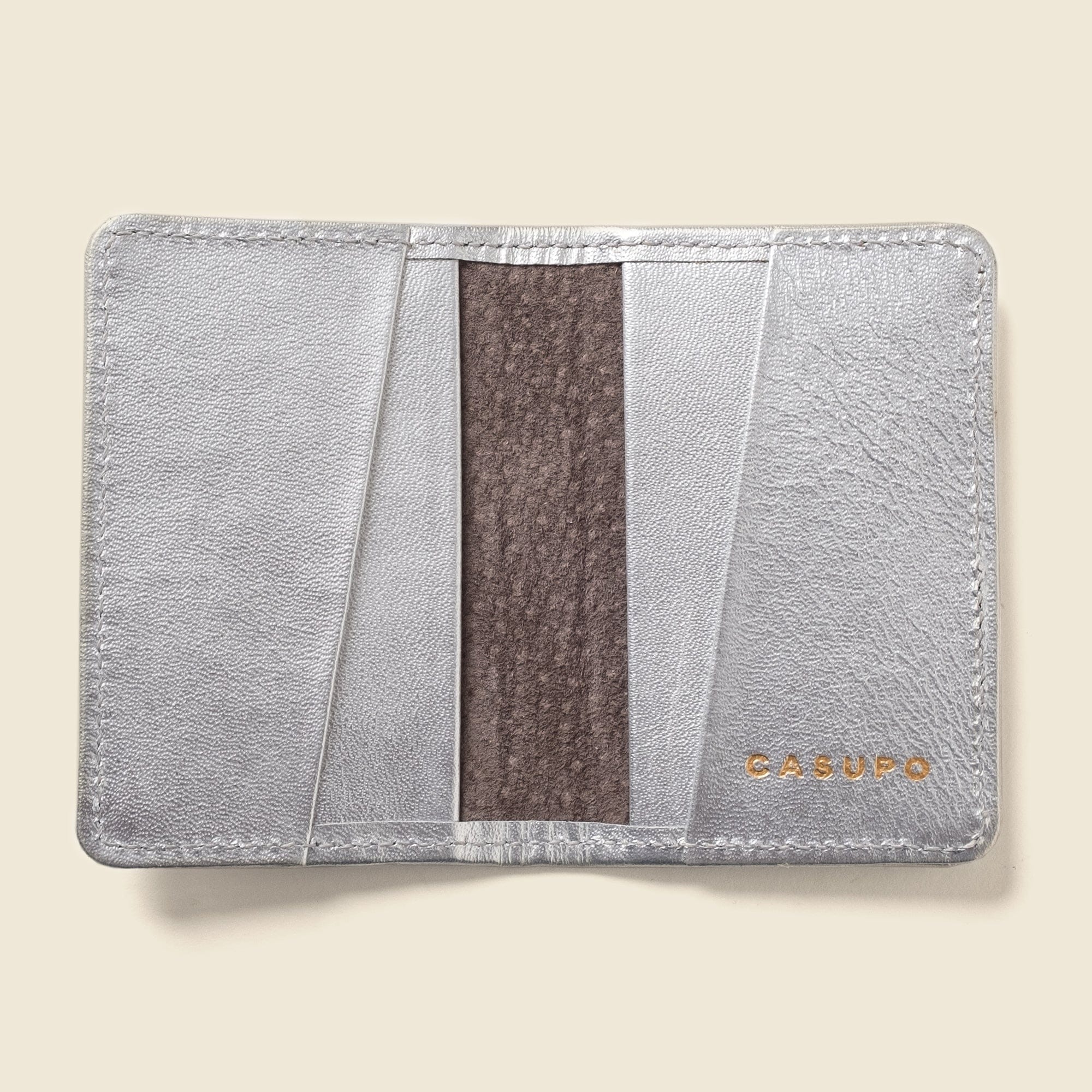 CASUPO Small Bifold Compact Bifold with RFID Protection - Silver
