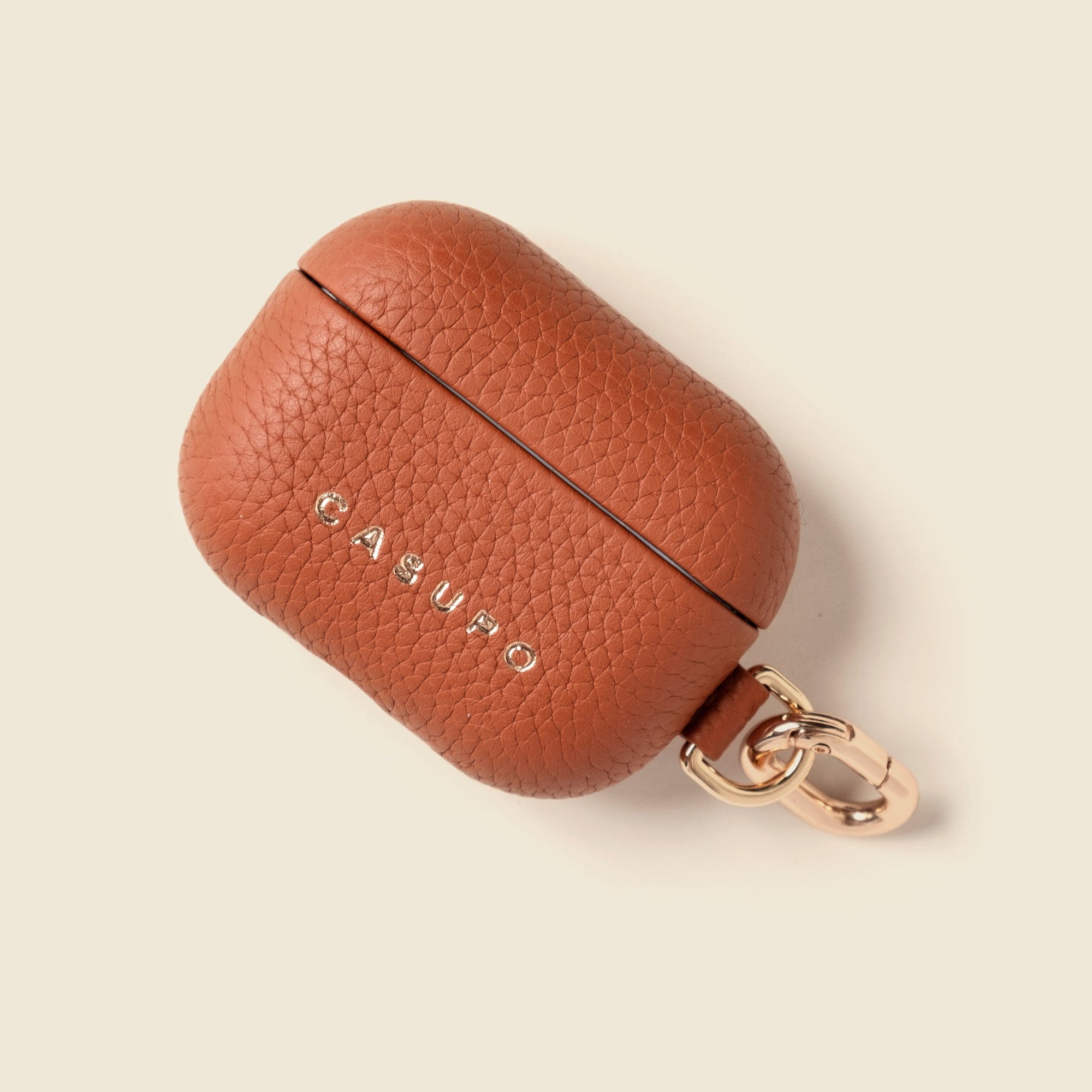 CASUPO Small Leather Goods Leather Airpod Case - Tan