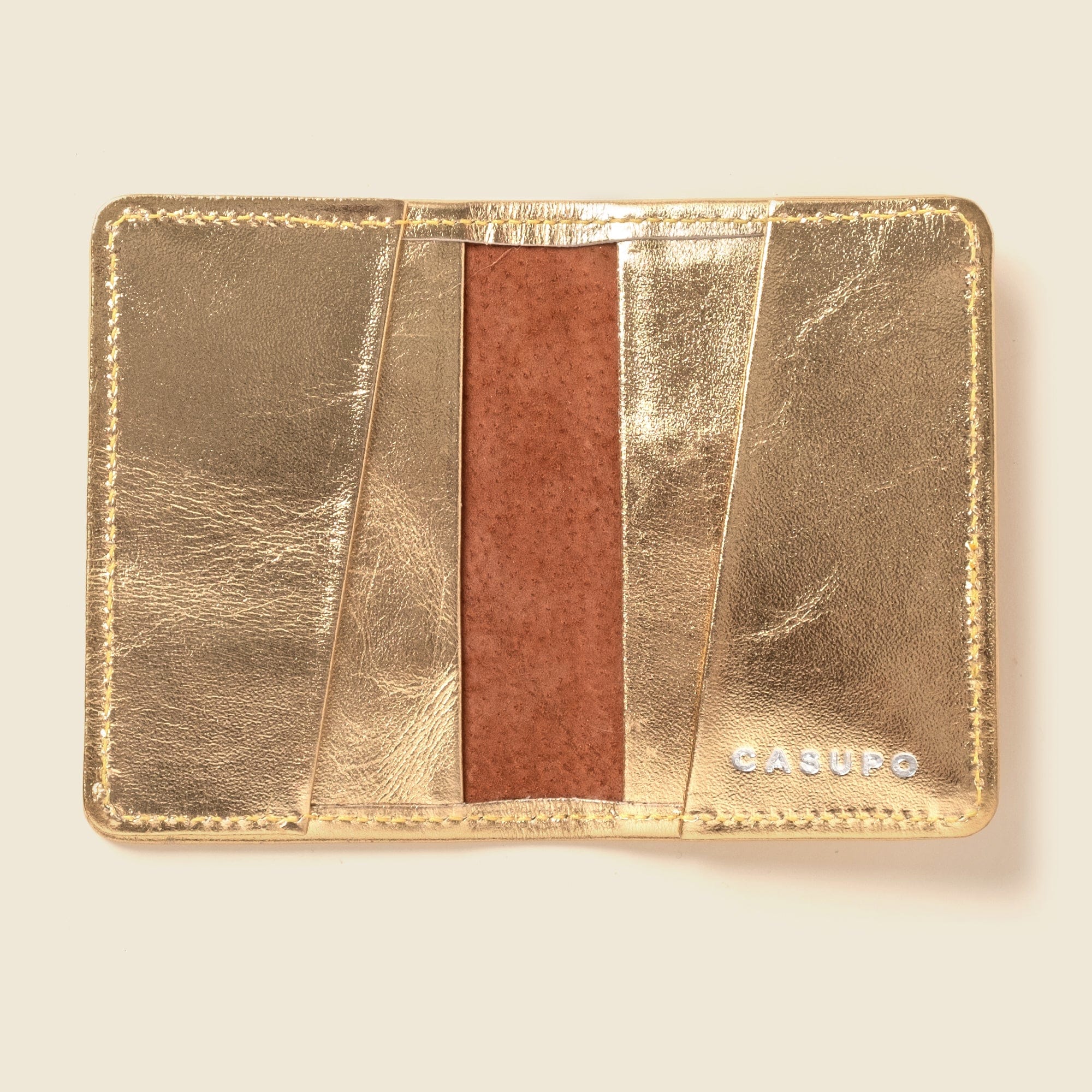 CASUPO Small Bifold Compact Bifold with RFID Protection - Gold