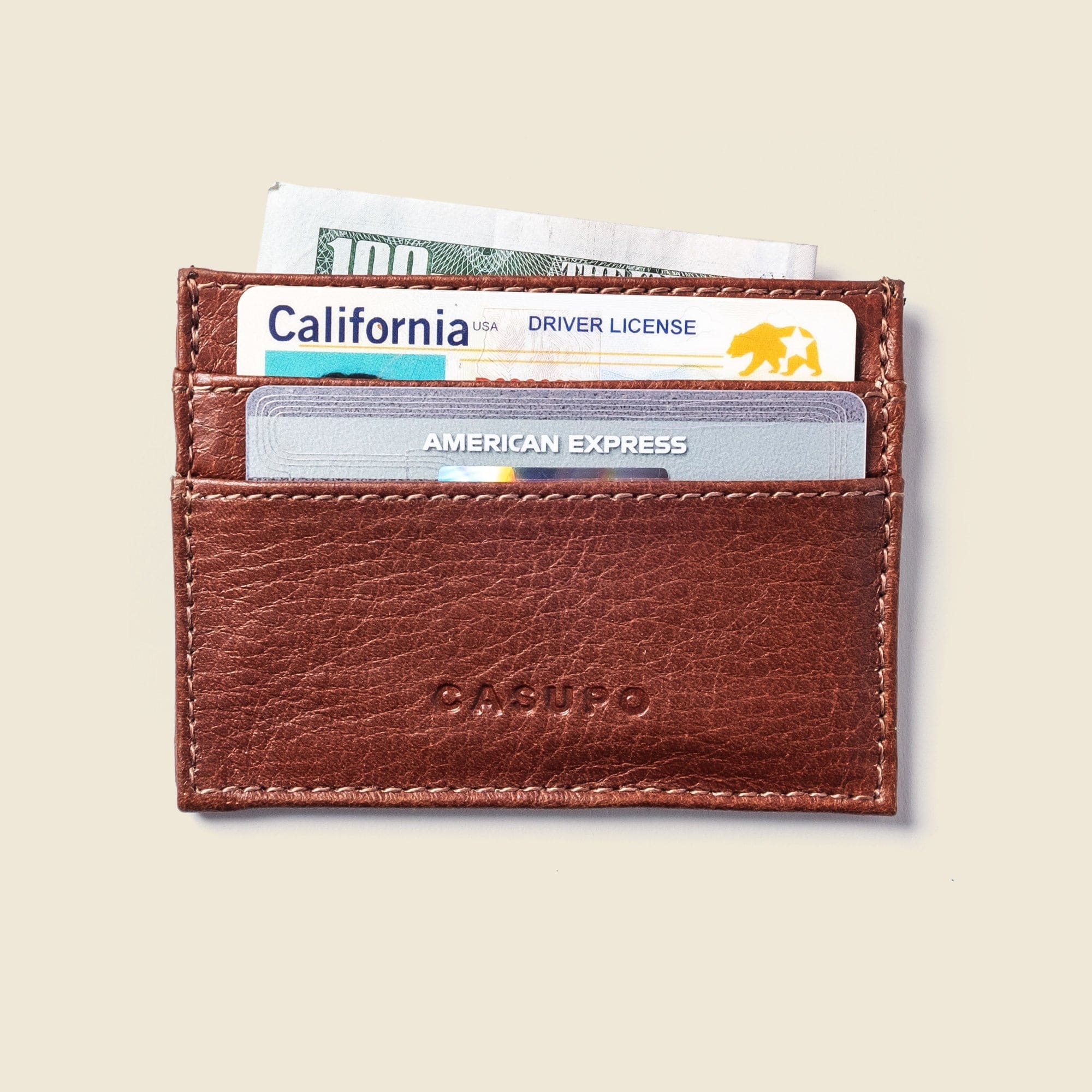 CASUPO Slim Card Holder Slim Card Holder Wallet with RFID Protection - Chocolate