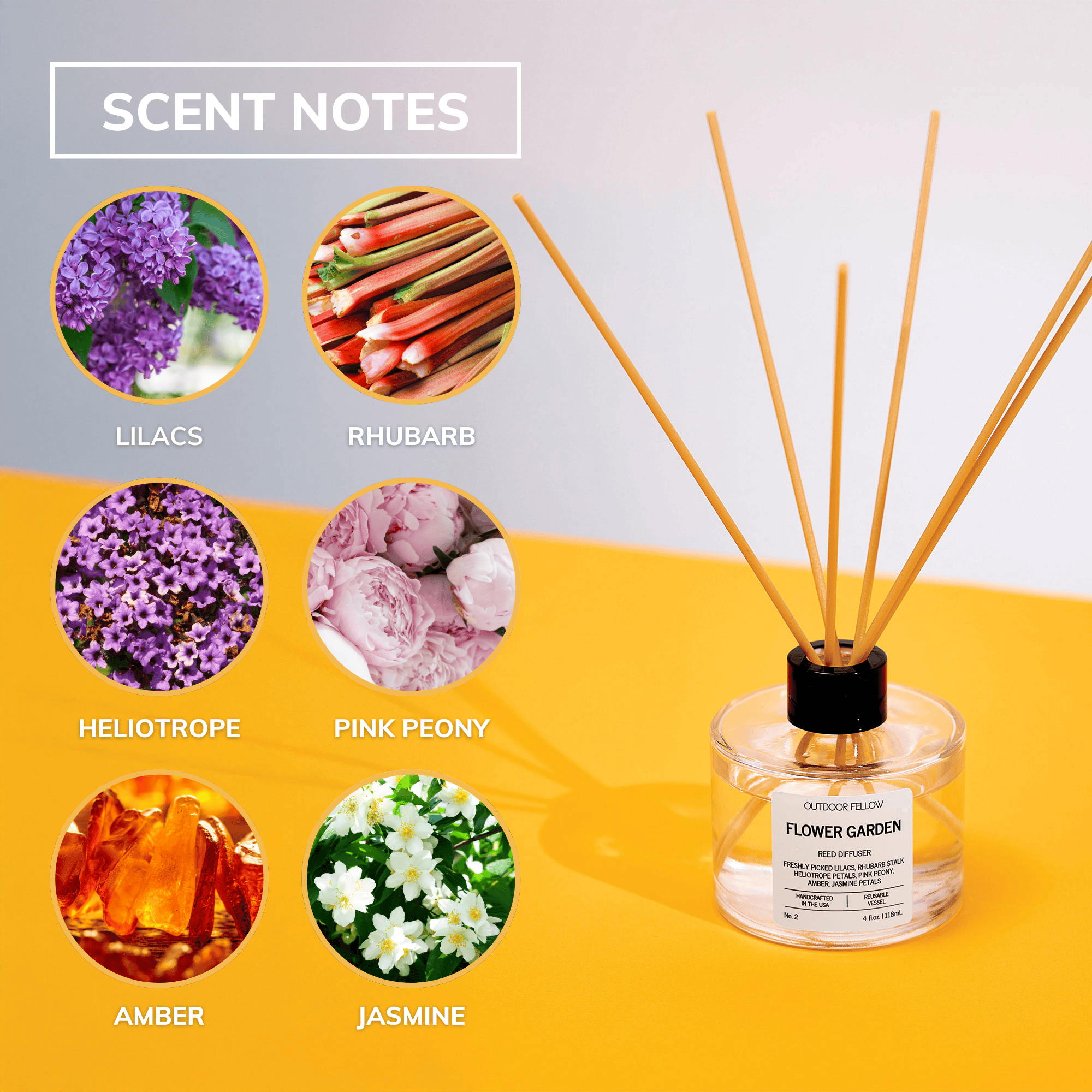 Outdoor Fellow Reed Diffuser Flower Garden Reed Diffuser