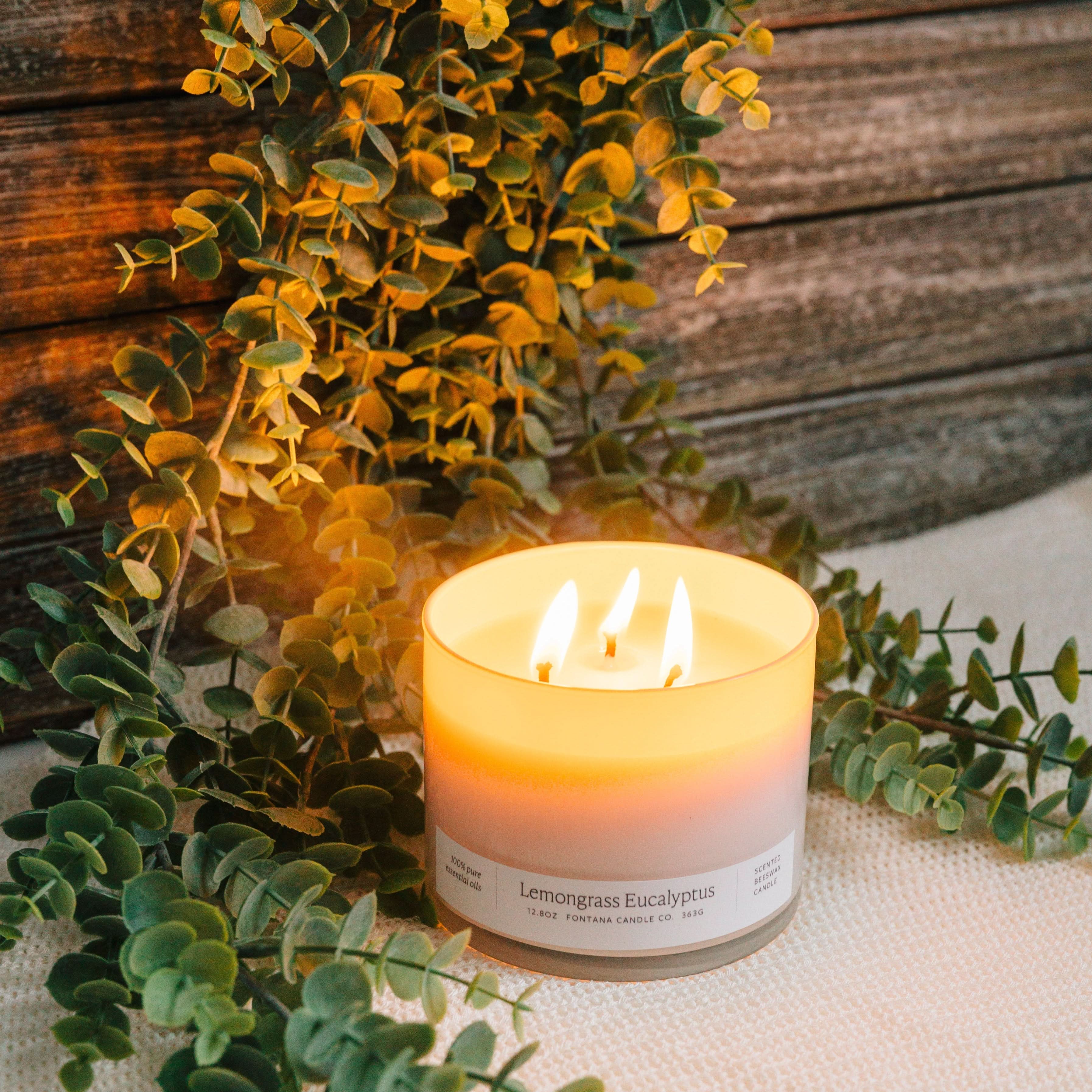 Lemongrass Eucalyptus 3-Wick Candle - My American Goods