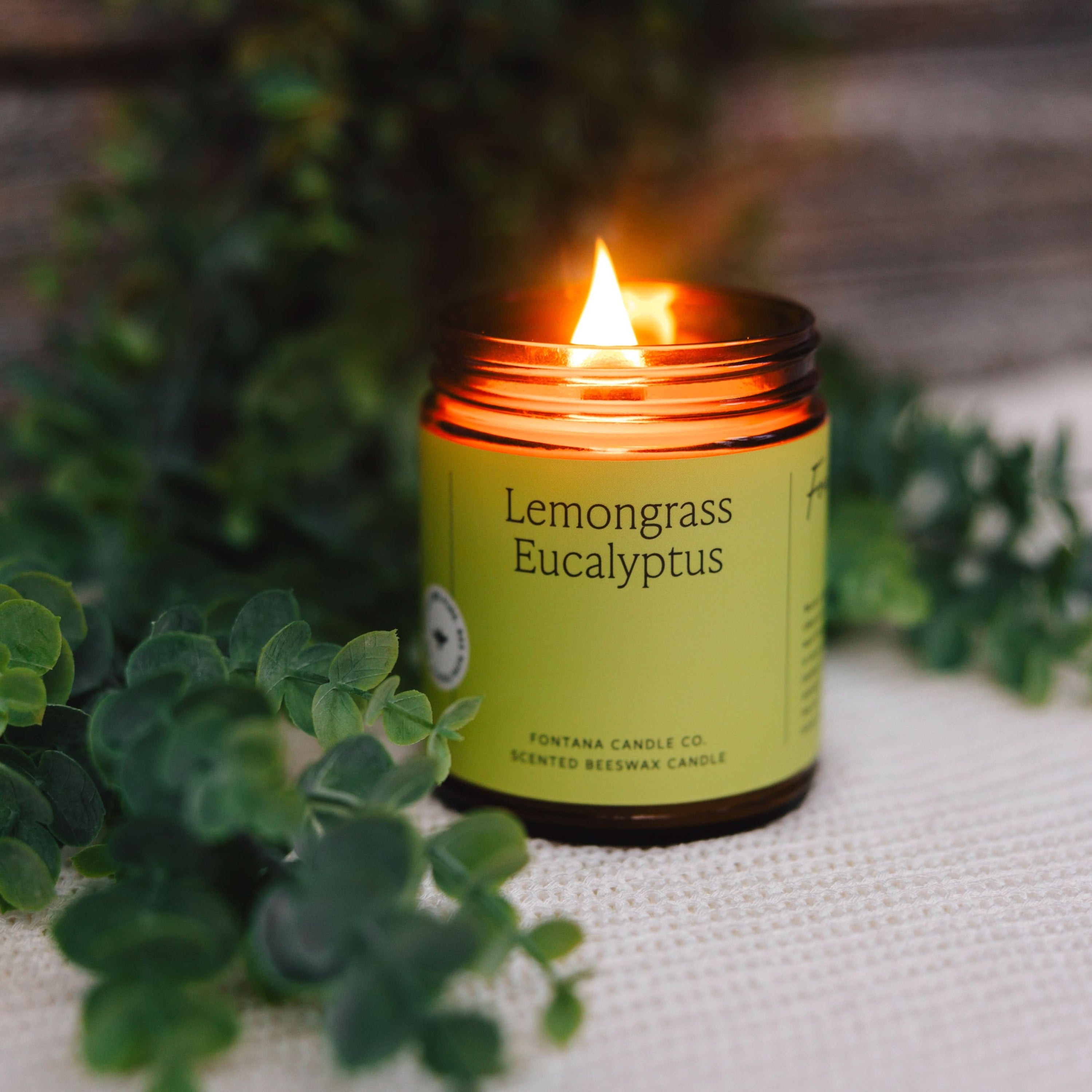 Fontana Candle Co Candles 9 oz Straight Sided Jar Lemongrass Eucalyptus Jar Candle