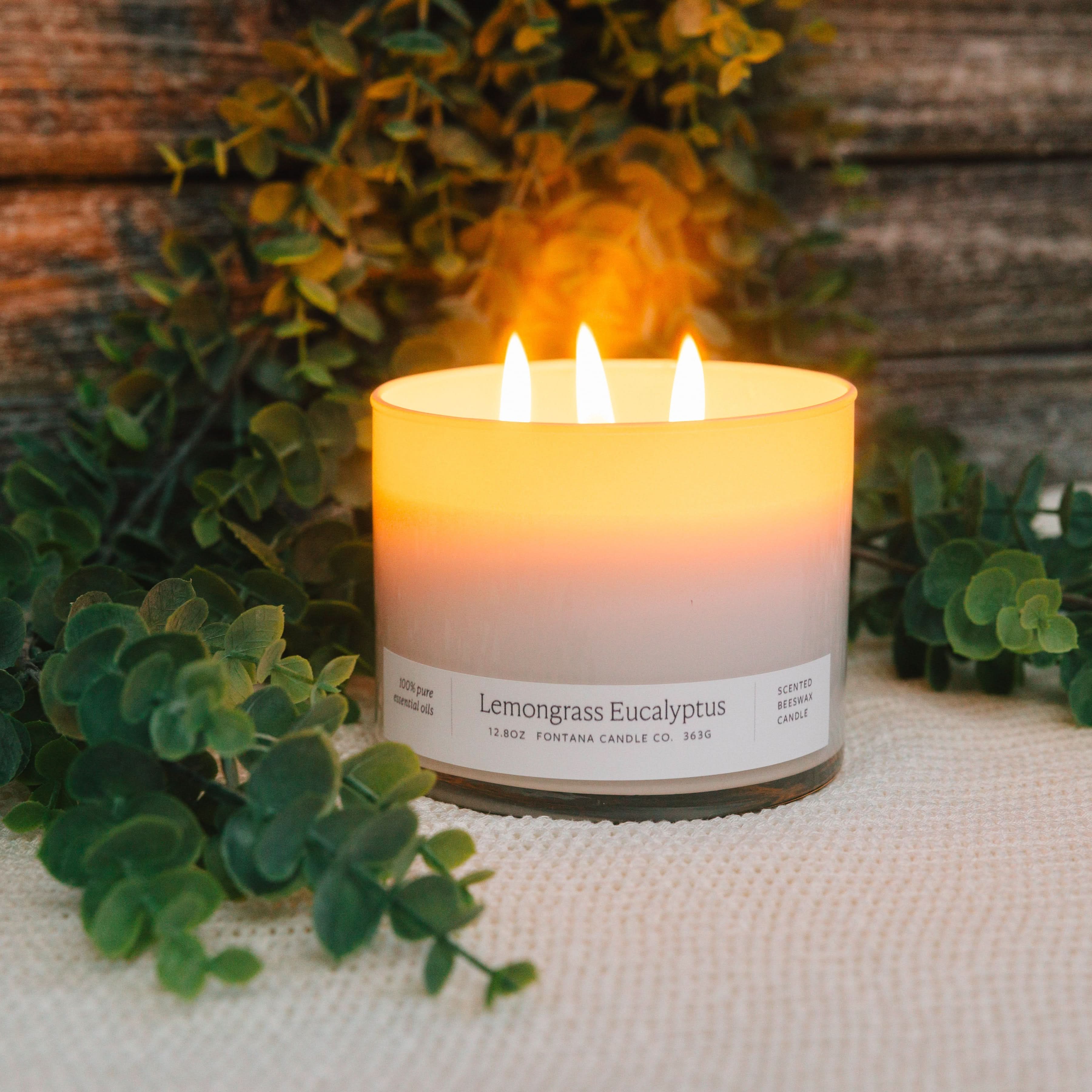 Lemongrass Eucalyptus 3-Wick Candle - My American Goods