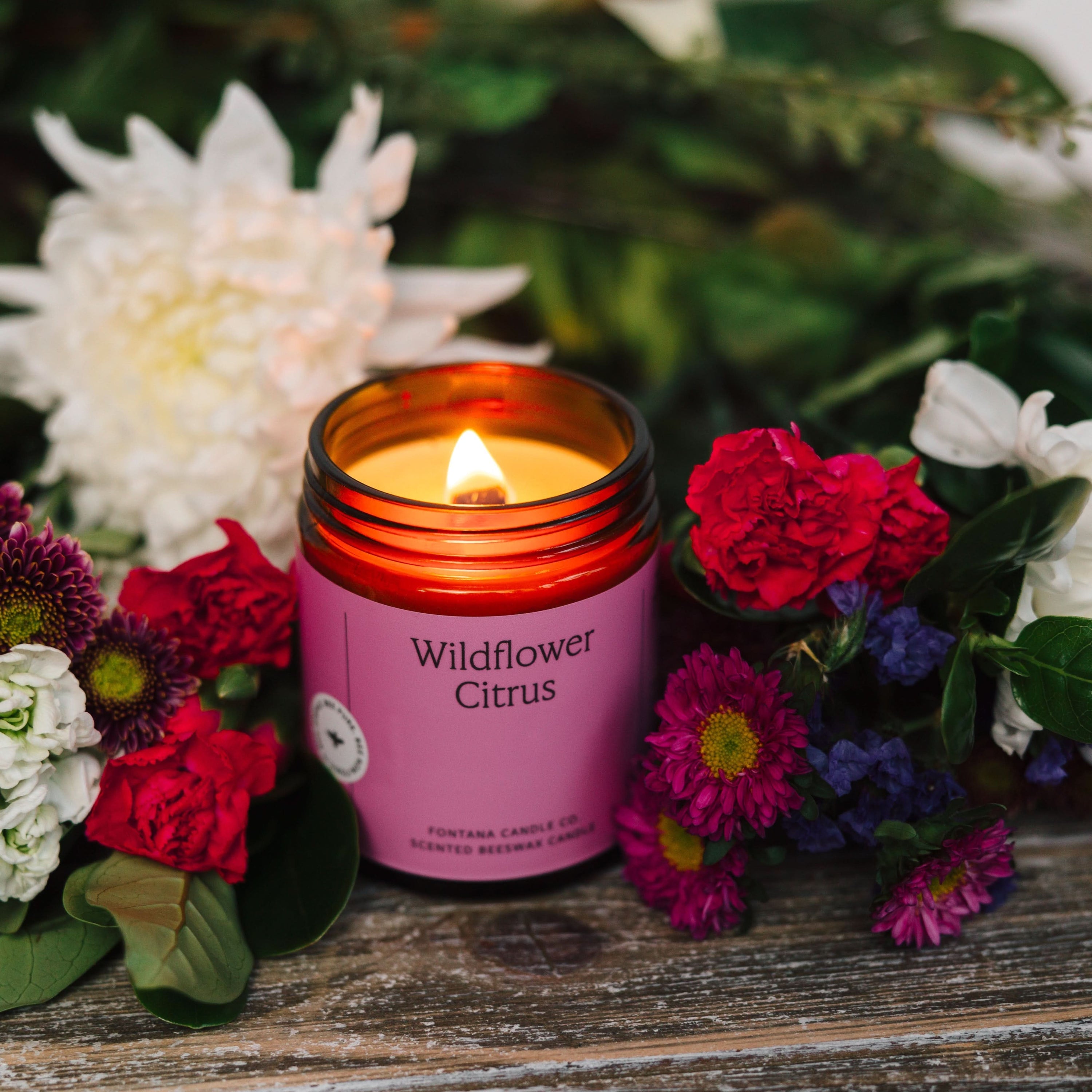 Fontana Candle Co Candles 9 oz Straight Sided Jar Wildflower Citrus Jar Candle