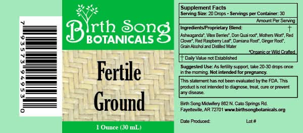 Birth Song Botanicals Co. Tinctures Default Fertile Ground Herbal Tincture – Botanical Blend for Daily Rituals (2 oz)