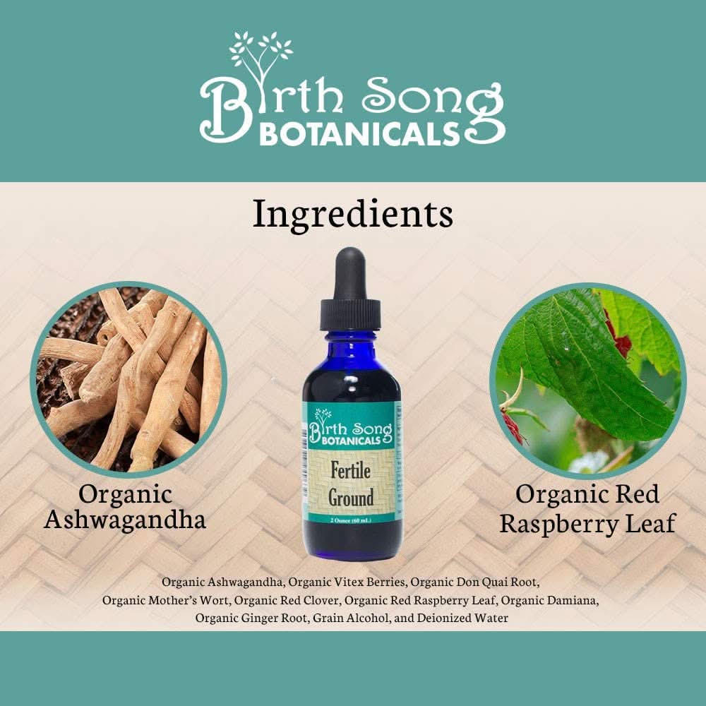 Fertile Ground Herbal Tincture To Support Women, Hormone Harmony, Natural Fertility and Conception* Herbal Support for Normal Womb Health 2 oz. - My American Goods