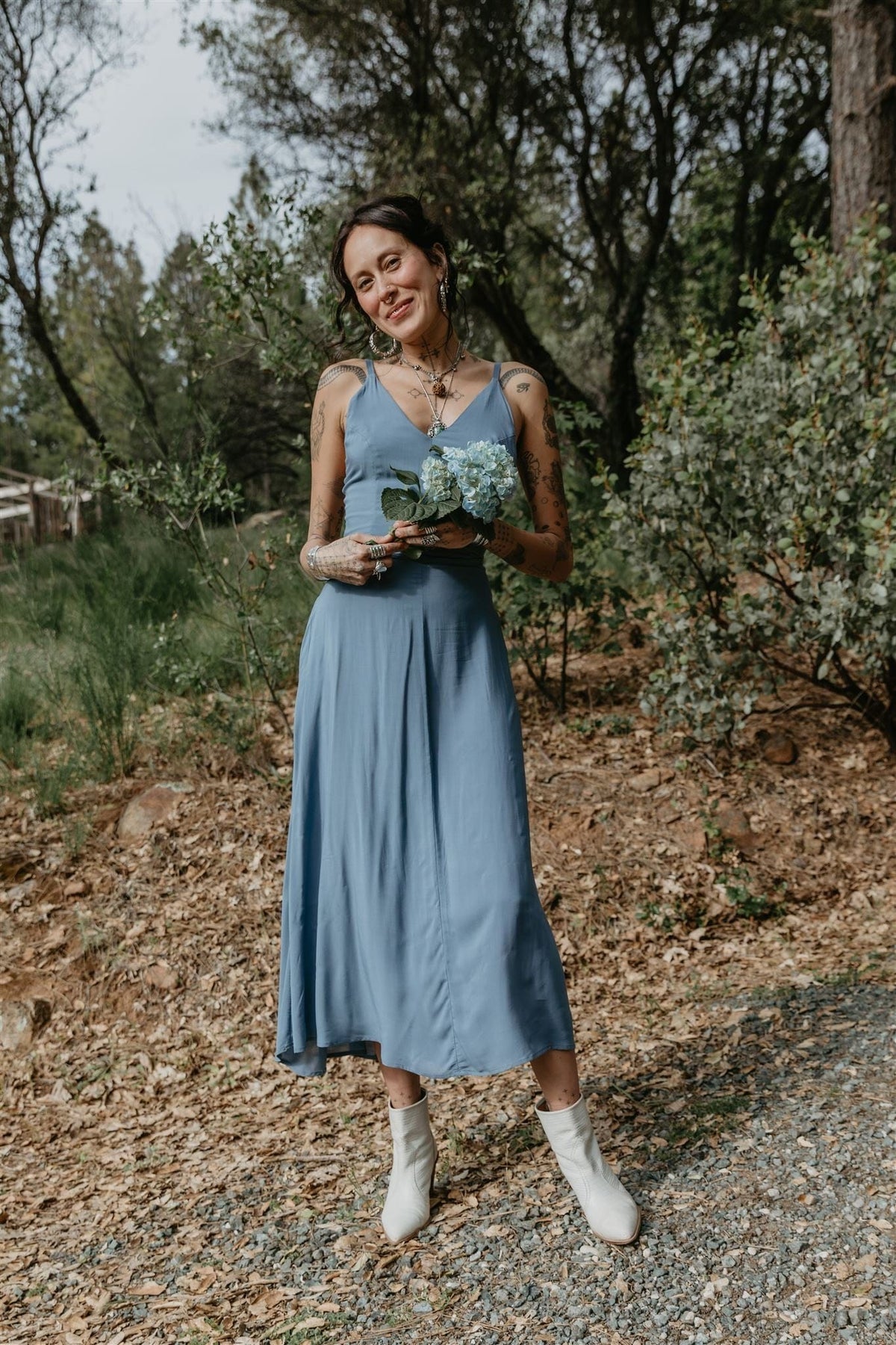 Field Day Dress Meadow Dress in BB Blue Challis