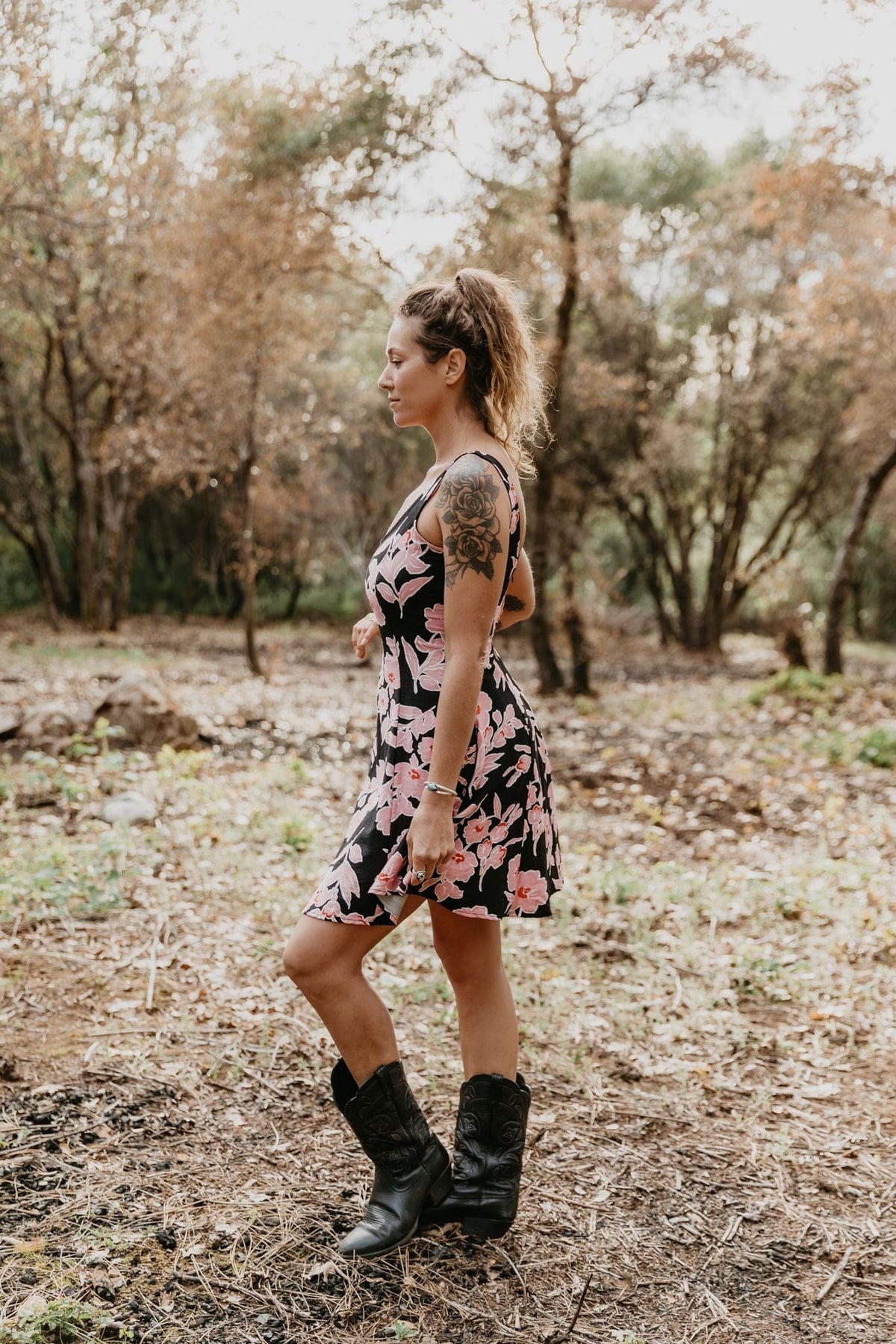 Field Day Dress 3X Delana Dress in Dark Floral Challis