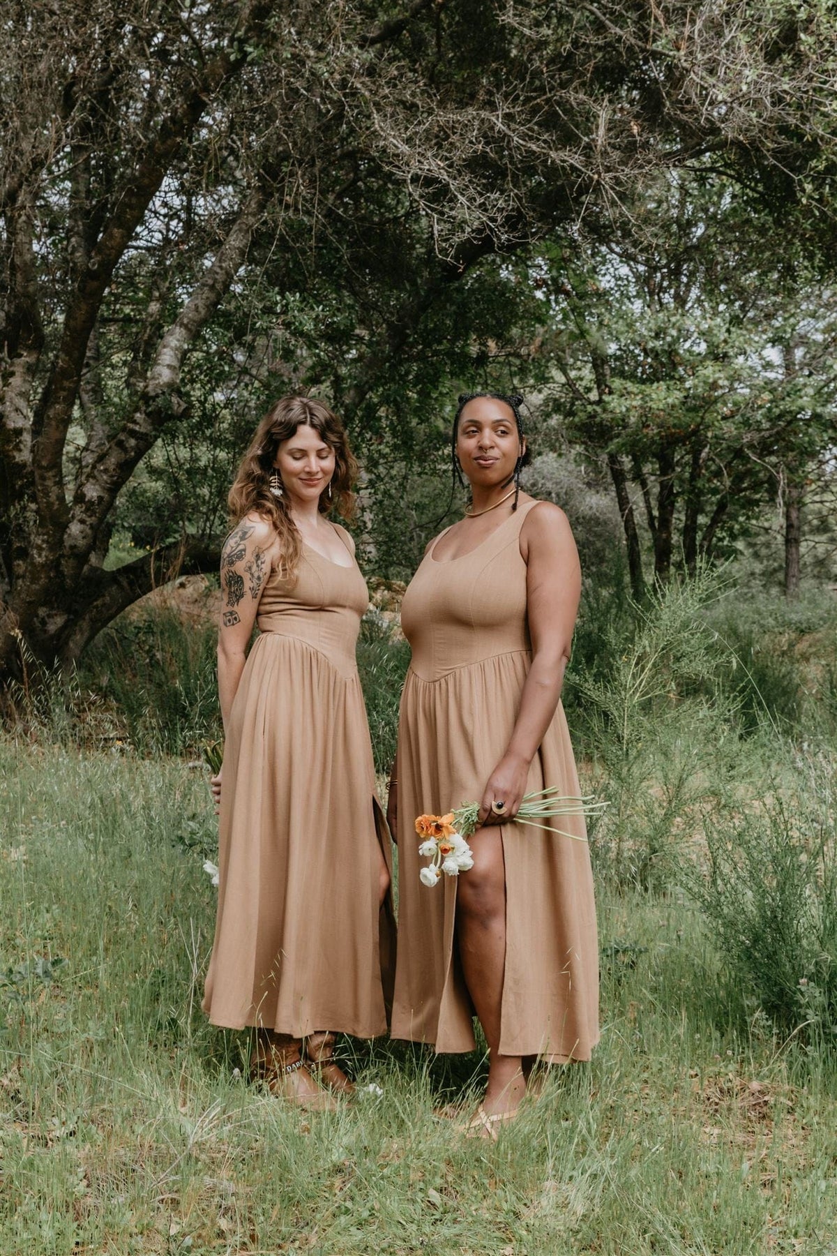 Field Day Dress Long Agnes Dress in Camel Irish Linen