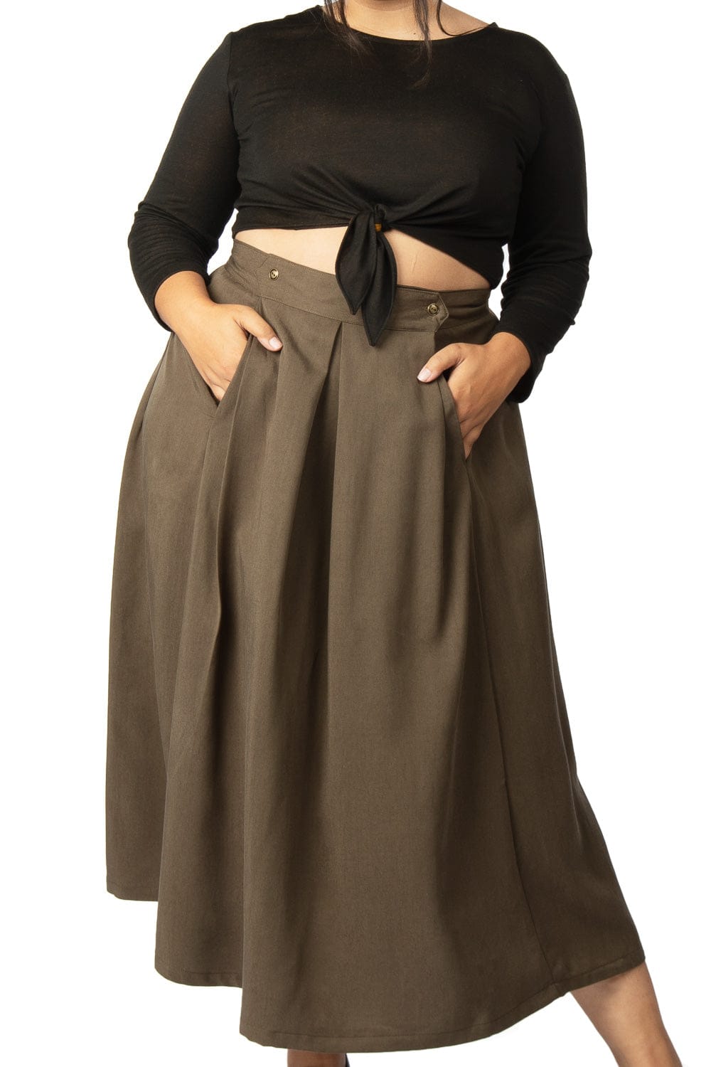 Field Day Skirt Rue Skirt in Olive Tencel
