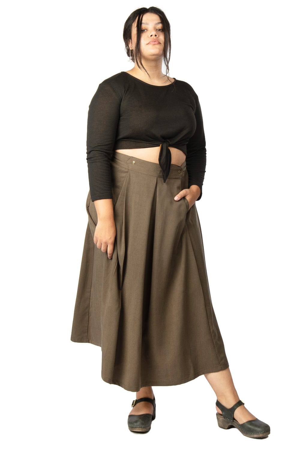 Field Day Skirt Rue Skirt in Olive Tencel
