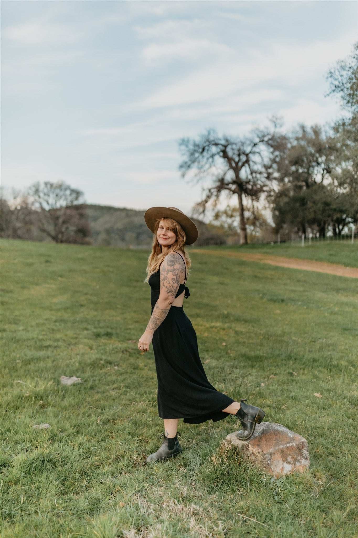 Field Day Dress Meadow Dress in Black Challis