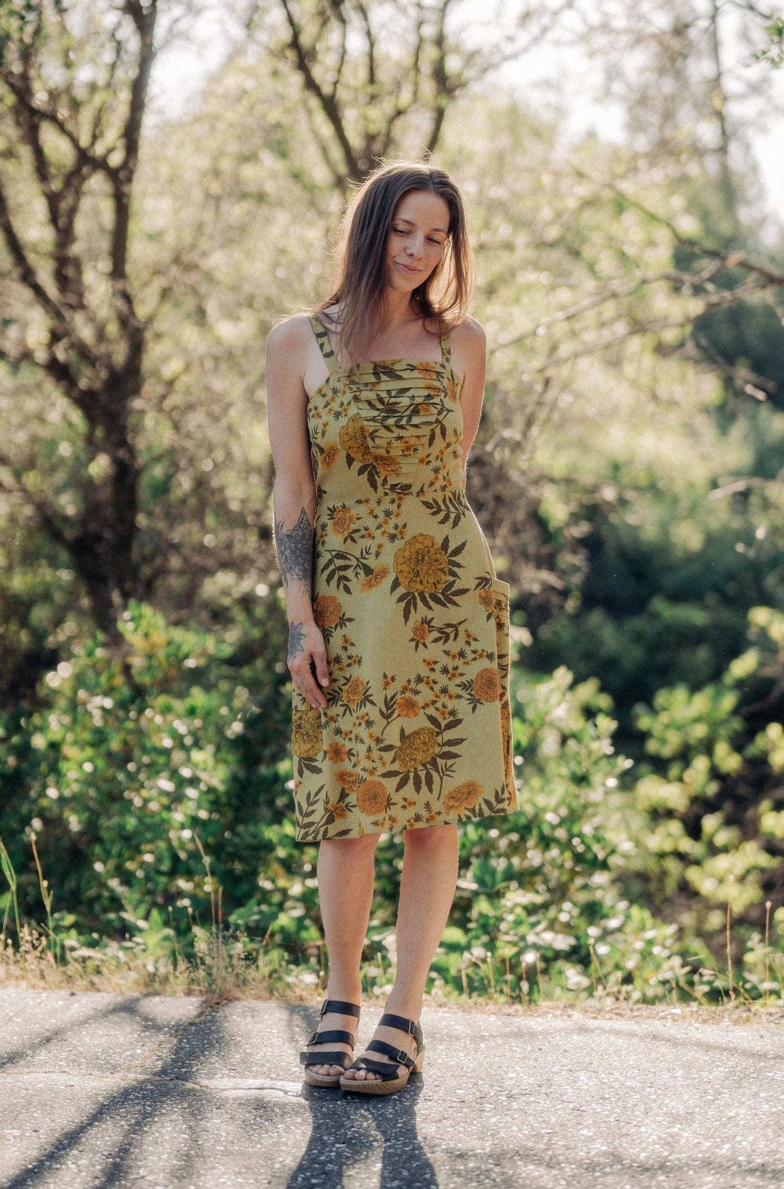Field Day Dress Uriah Dress in Mustard Marigold Linen