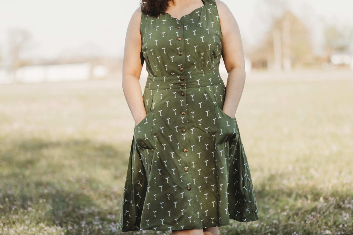 Field Day Dress Sheet Dress in Green Sprout