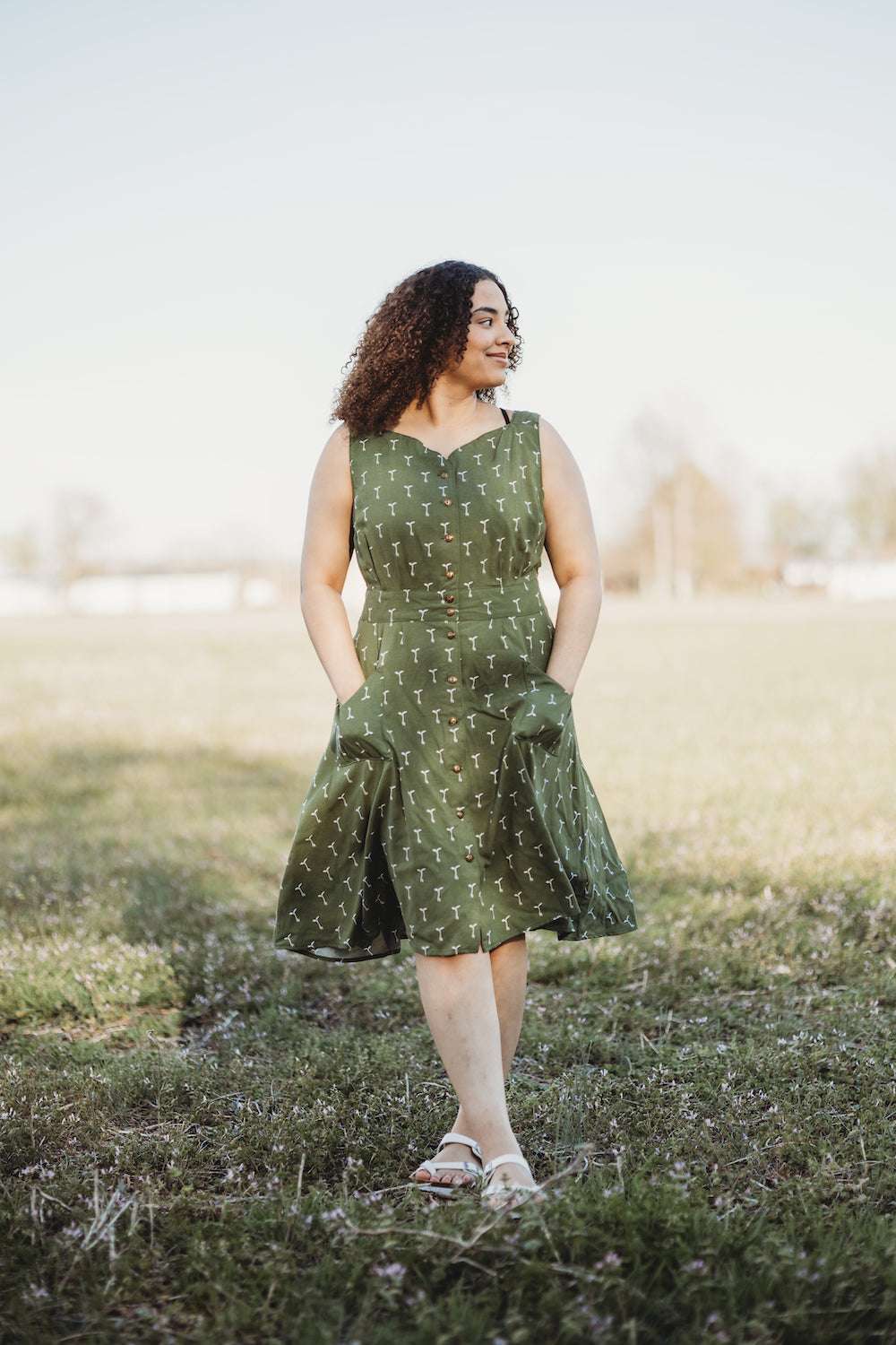 Field Day Dress Sheet Dress in Green Sprout