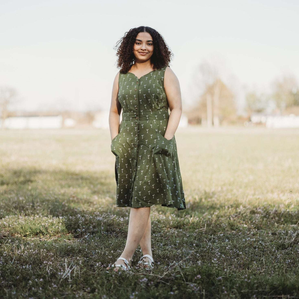 Field Day Dress Sheet Dress in Green Sprout
