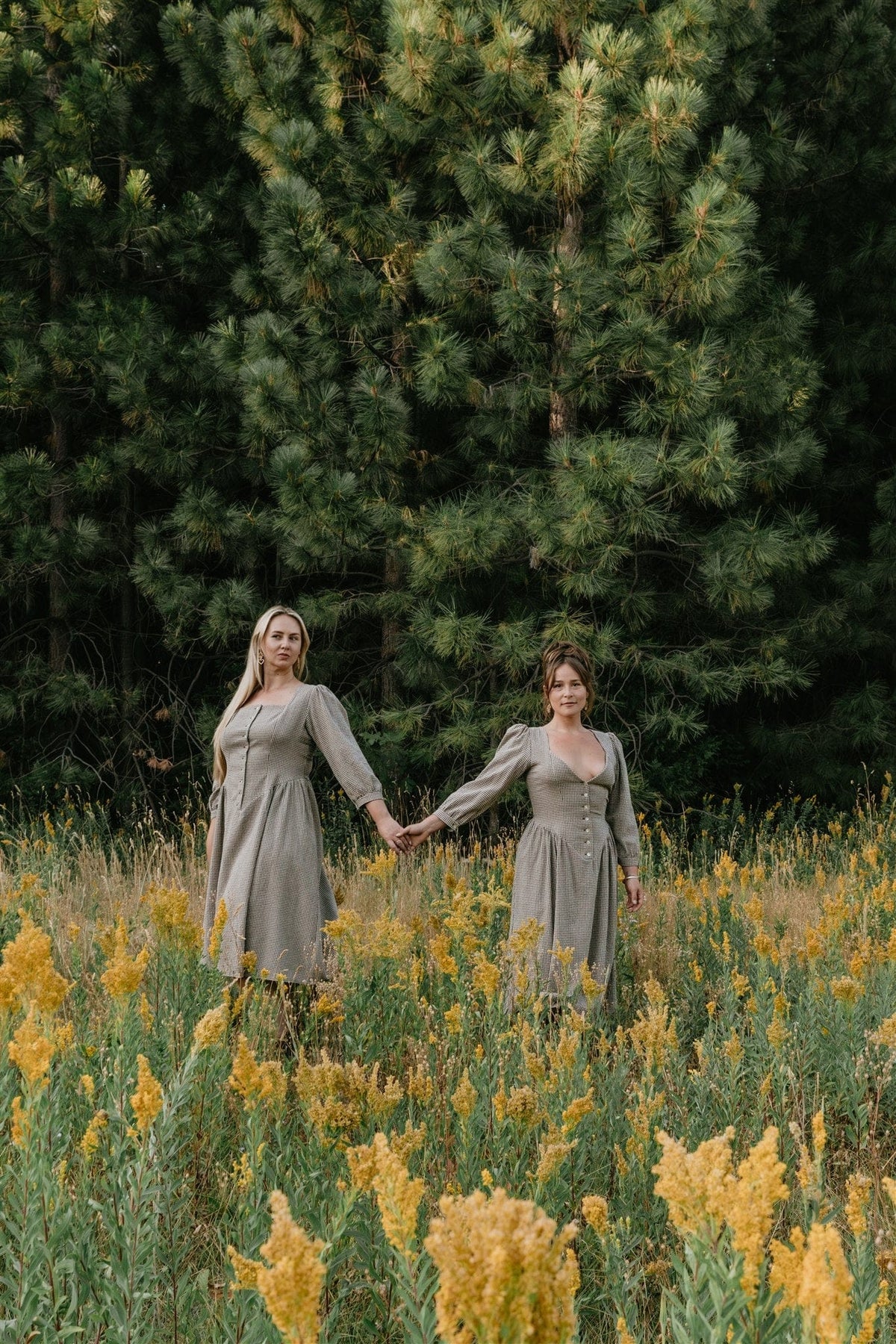 Field Day Dress Prairie Dress in Black and Oat Gingham