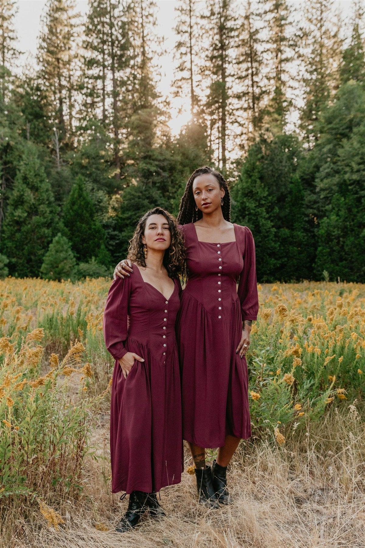 Field Day Dress Prairie Dress in Merlot Challis