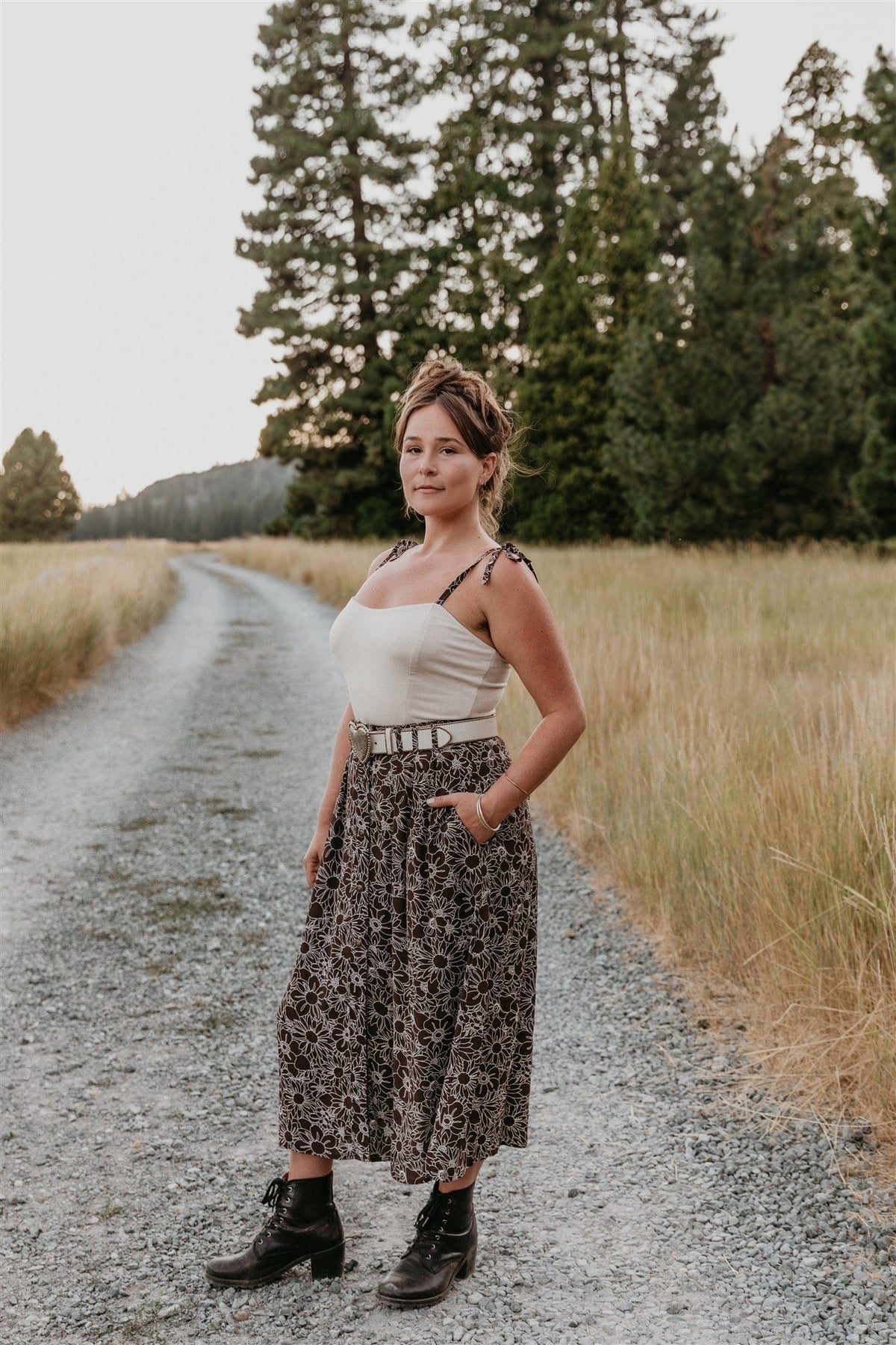 Field Day Skirt Trices Skirt in Brown Floral