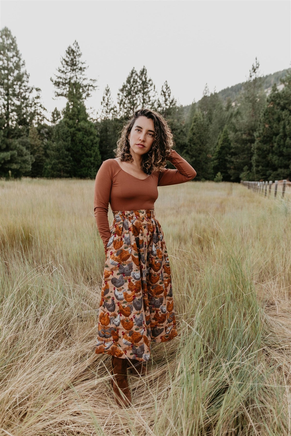 Field Day Top Camille Top in Sienna Brown