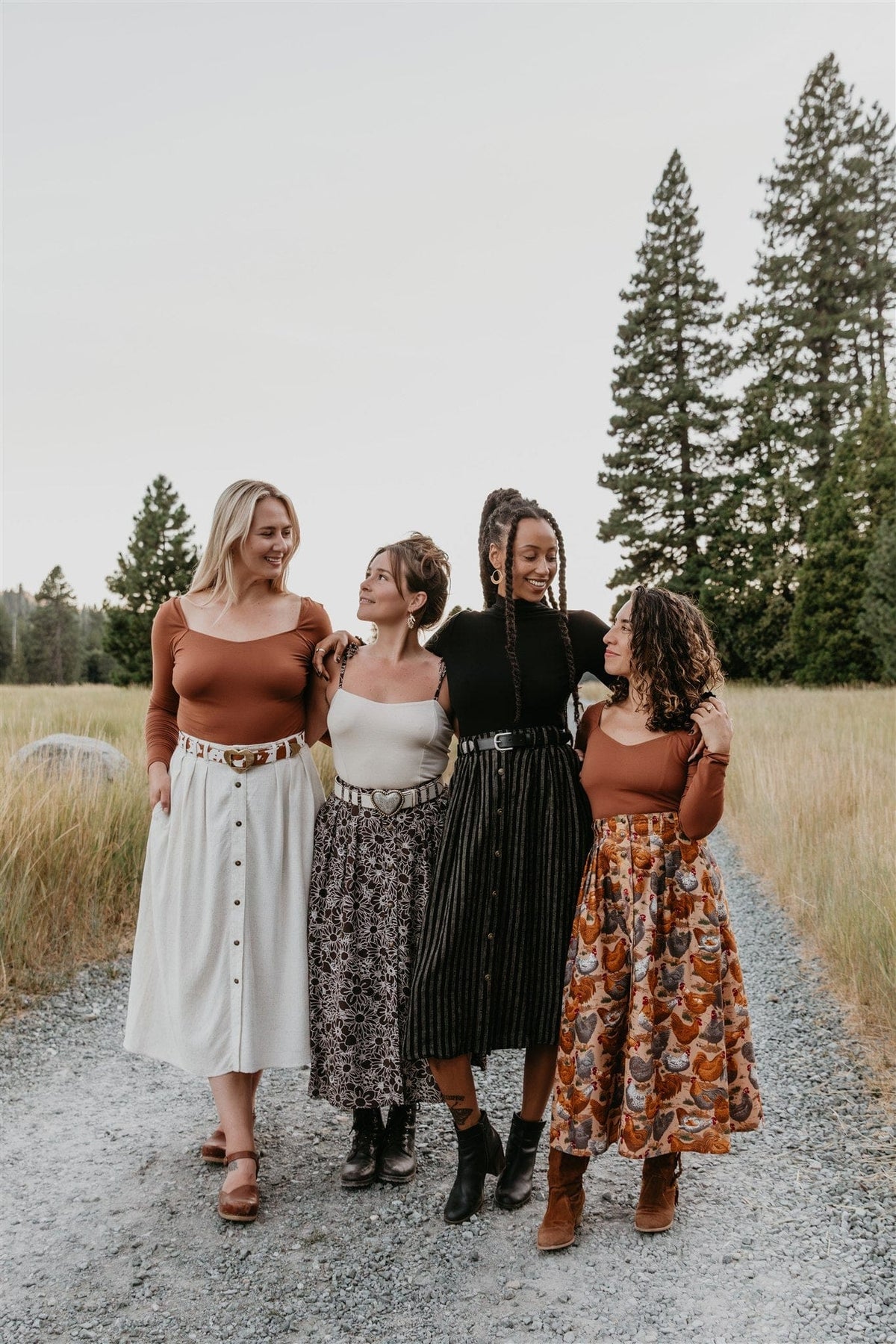 Field Day Skirt Trices Skirt in Black 2 Tone Striped Cotton