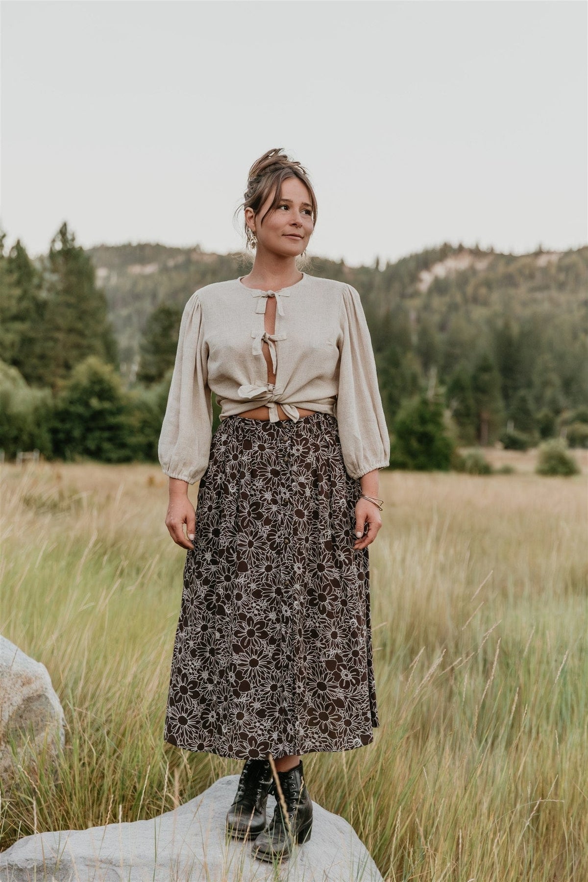 Field Day Skirt Trices Skirt in Brown Floral
