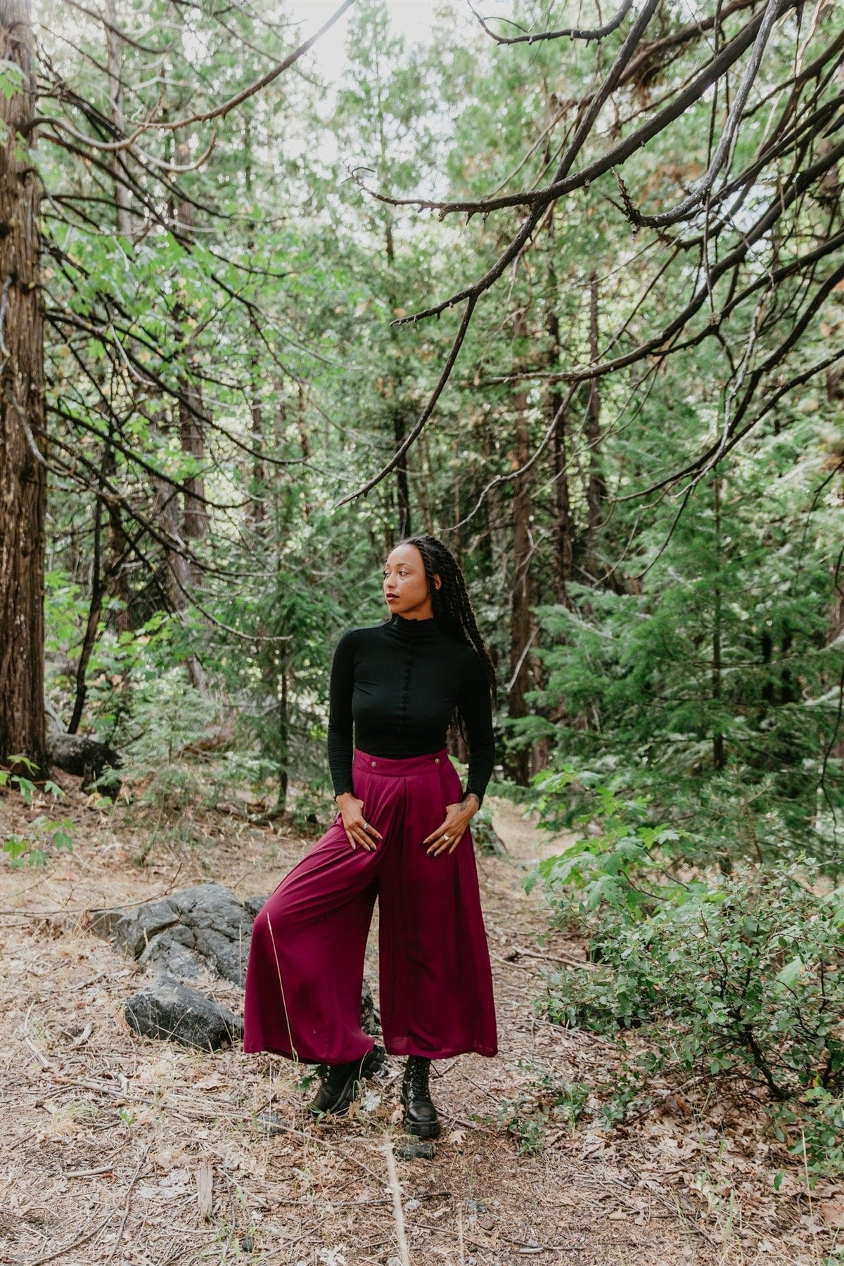 Field Day Pants Rue Pants in Merlot Challis