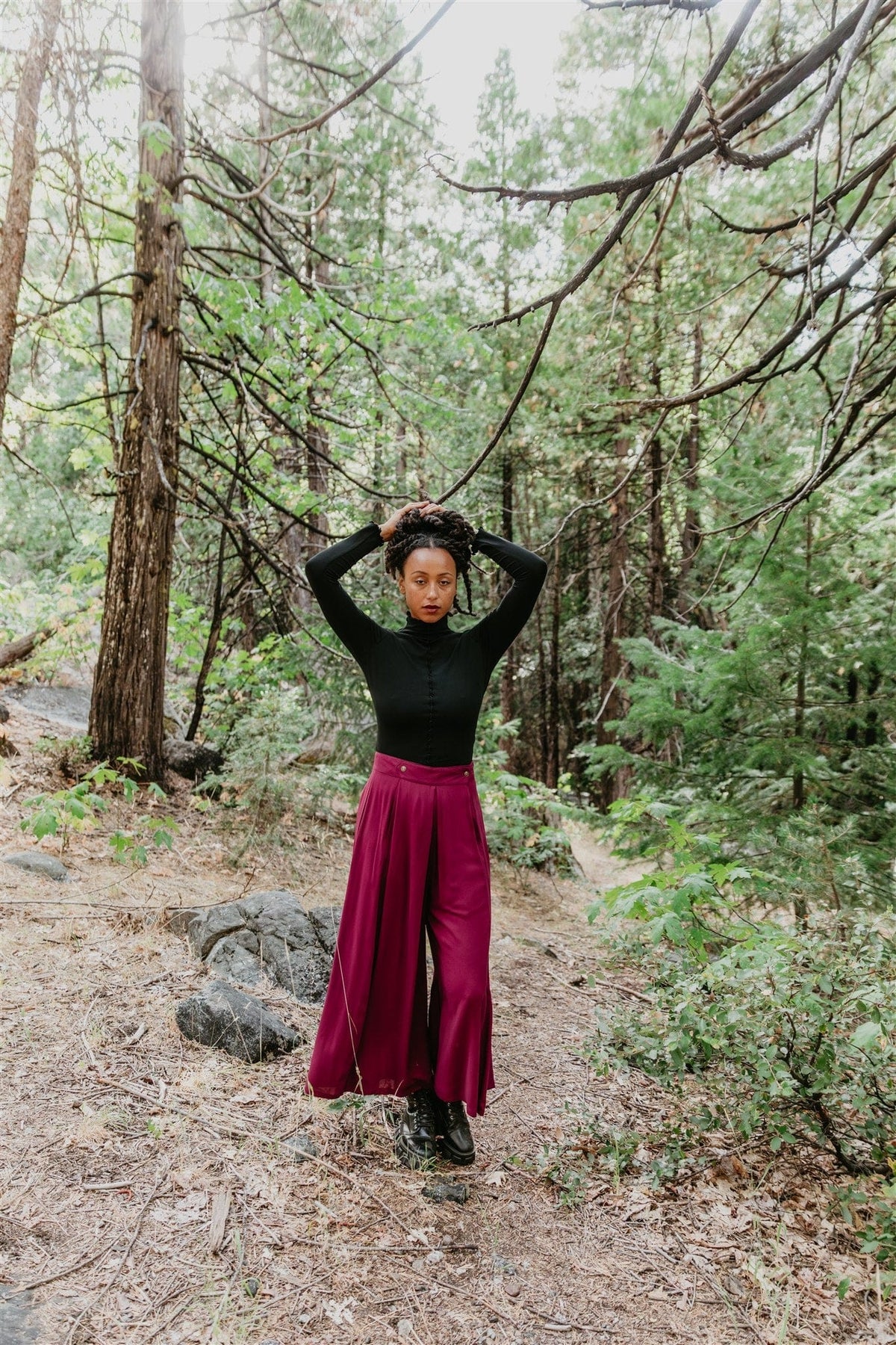 Field Day Pants Rue Pants in Merlot Challis