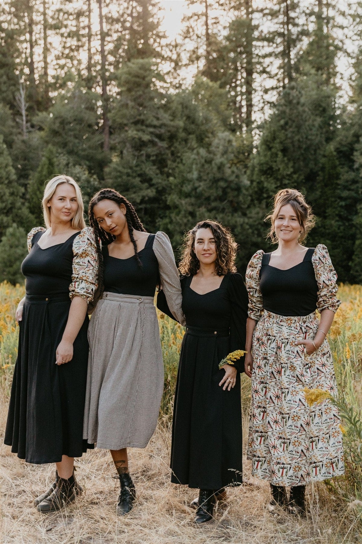 Field Day Top Elizabeth Top in Black on Tarot Cotton