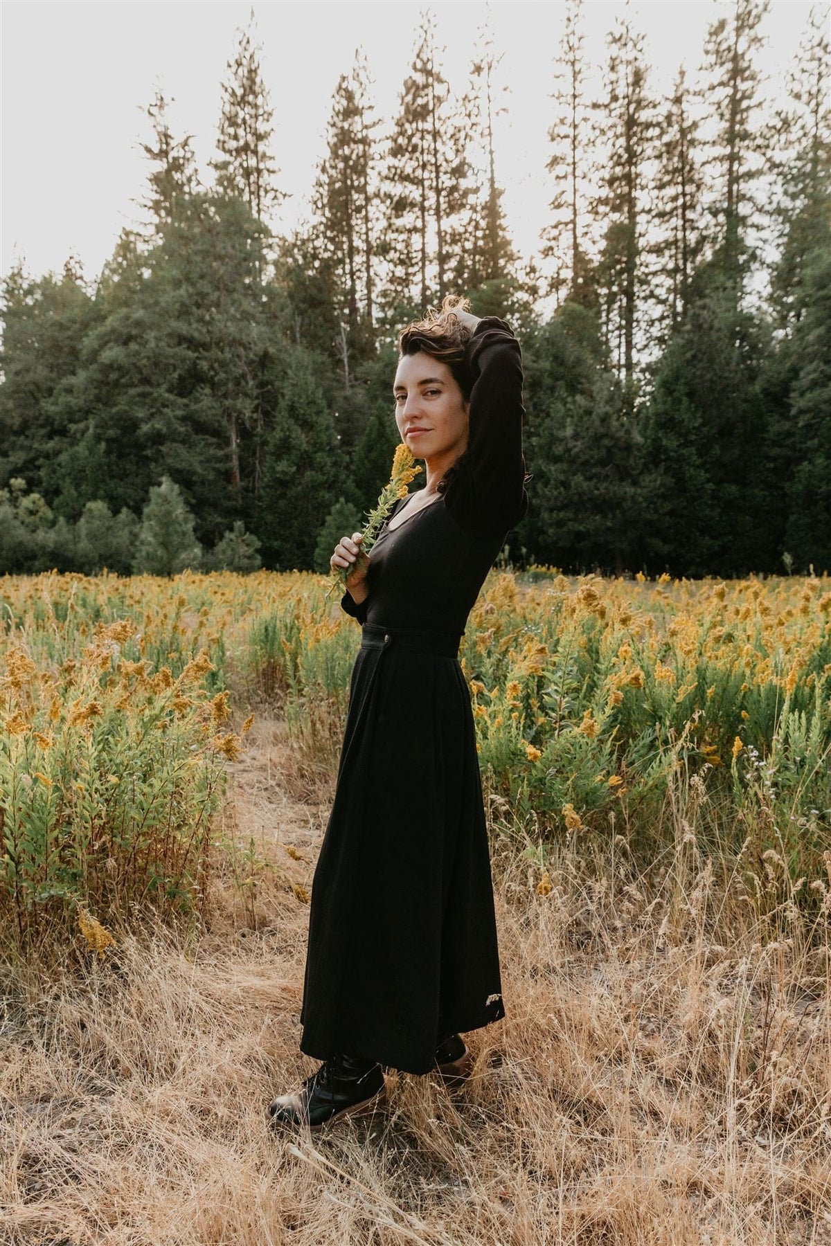 Field Day Top Elizabeth Top in Black on Black