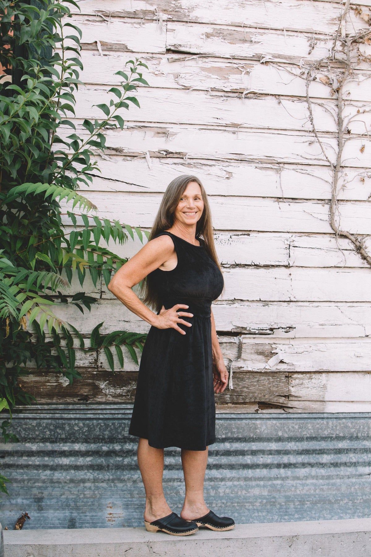 Field Day Dress Mere Dress in Black Ribbed Velvet