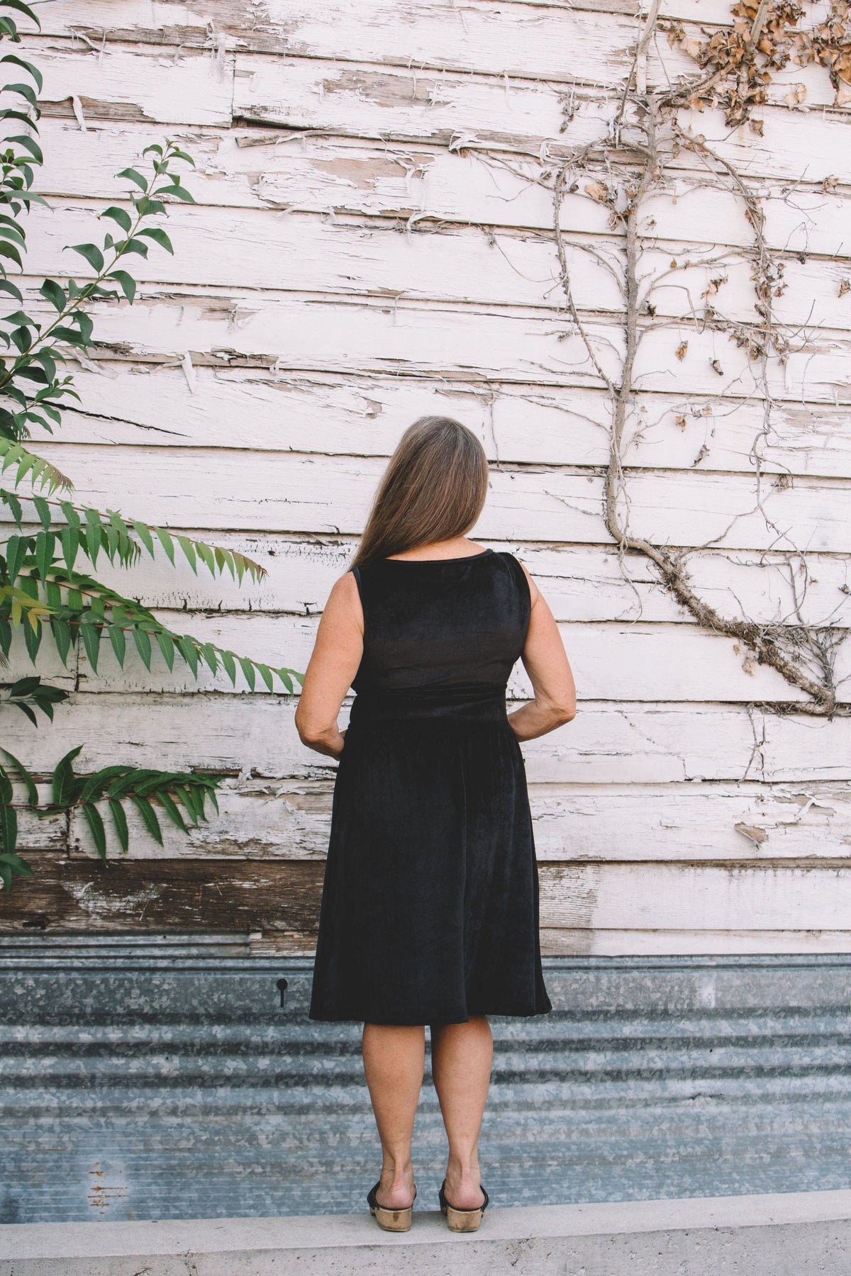 Field Day Dress Mere Dress in Black Ribbed Velvet