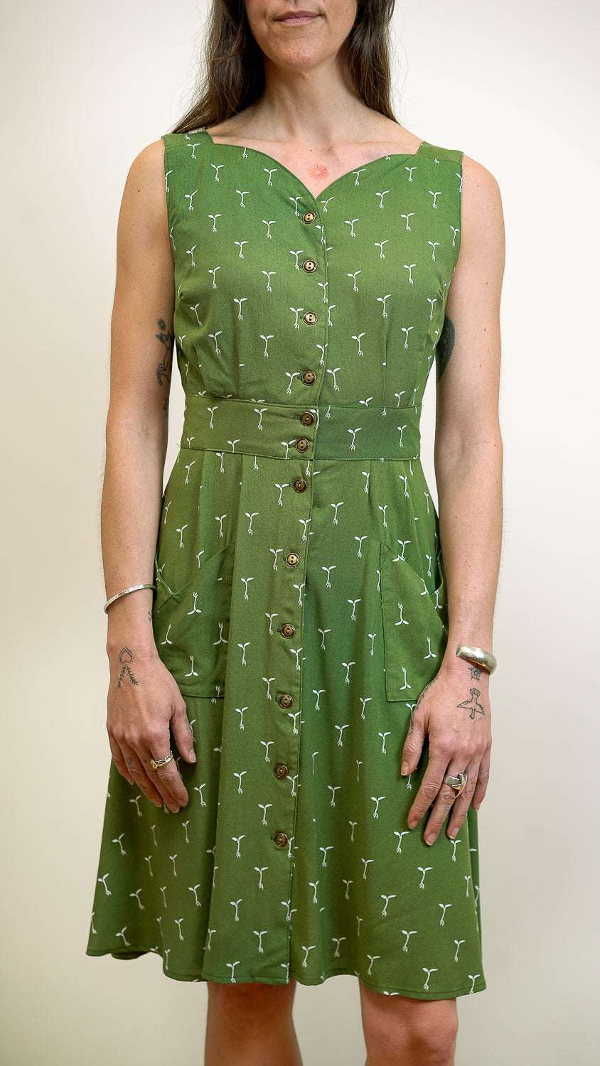 Field Day Dress Sheet Dress in Green Sprout