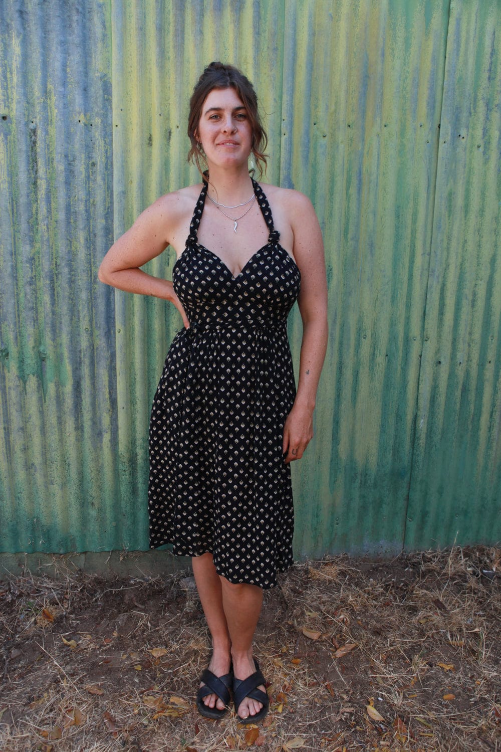 Field Day Dress Monroe Dress in Black Blossom Crepe