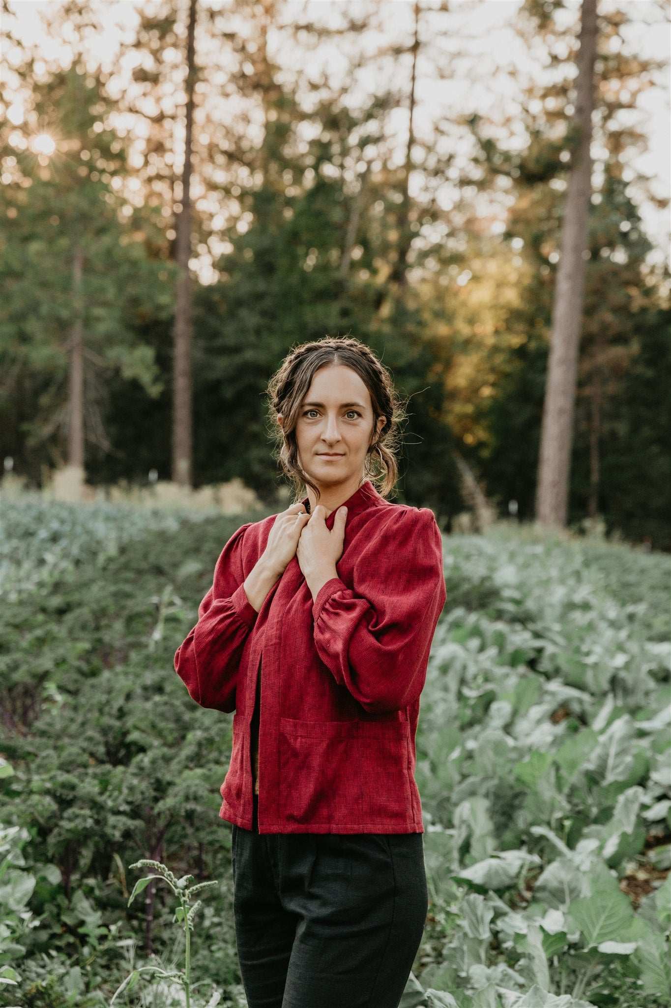 Field Day Jacket Jane Jacket in Ruby Checker