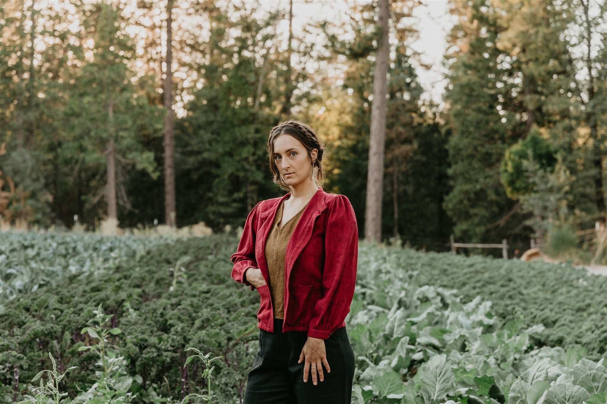 Field Day Jacket Jane Jacket in Ruby Checker
