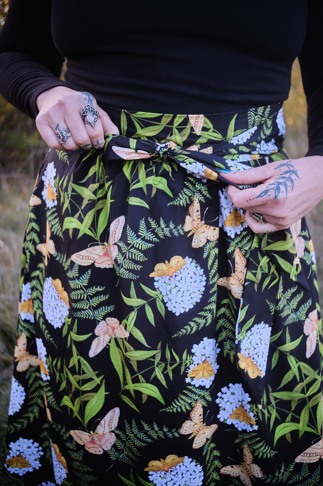 Field Day Skirts Maxi Wrap Skirt in Fern & Flox by Swan Bones
