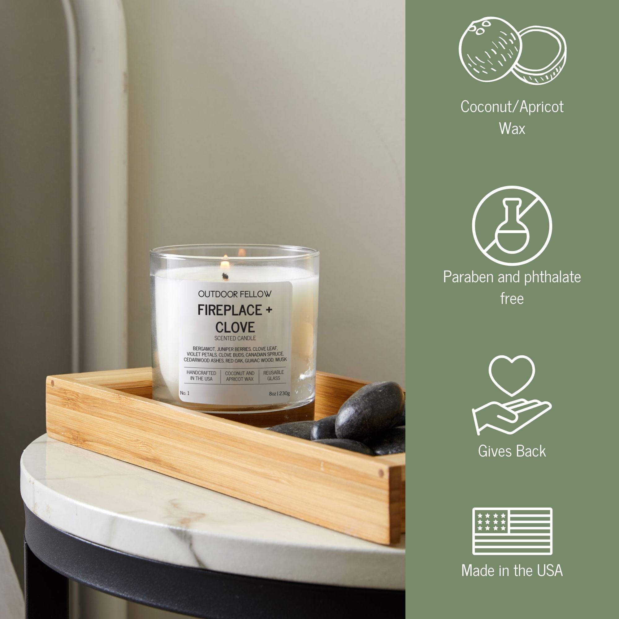 Fireplace and Clove Scented Candle