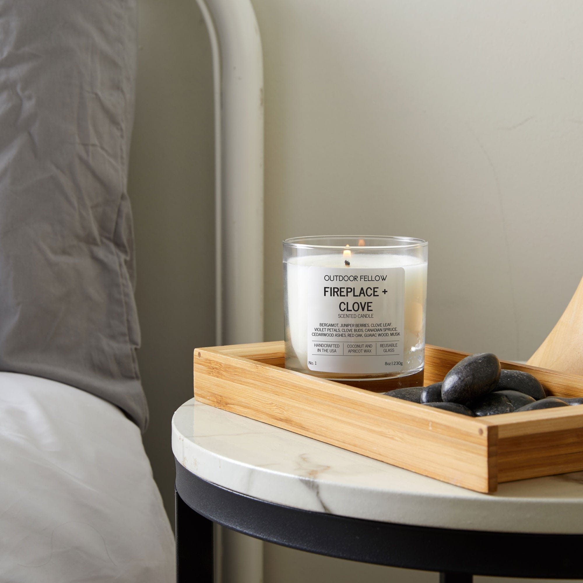 Fireplace and Clove Scented Candle