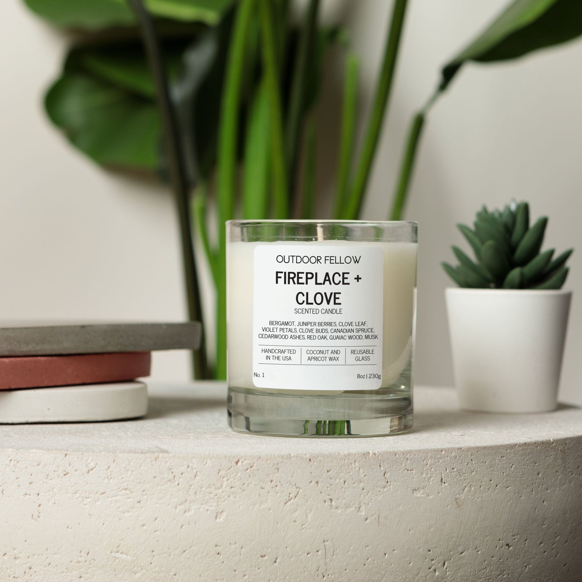 Fireplace and Clove Scented Candle