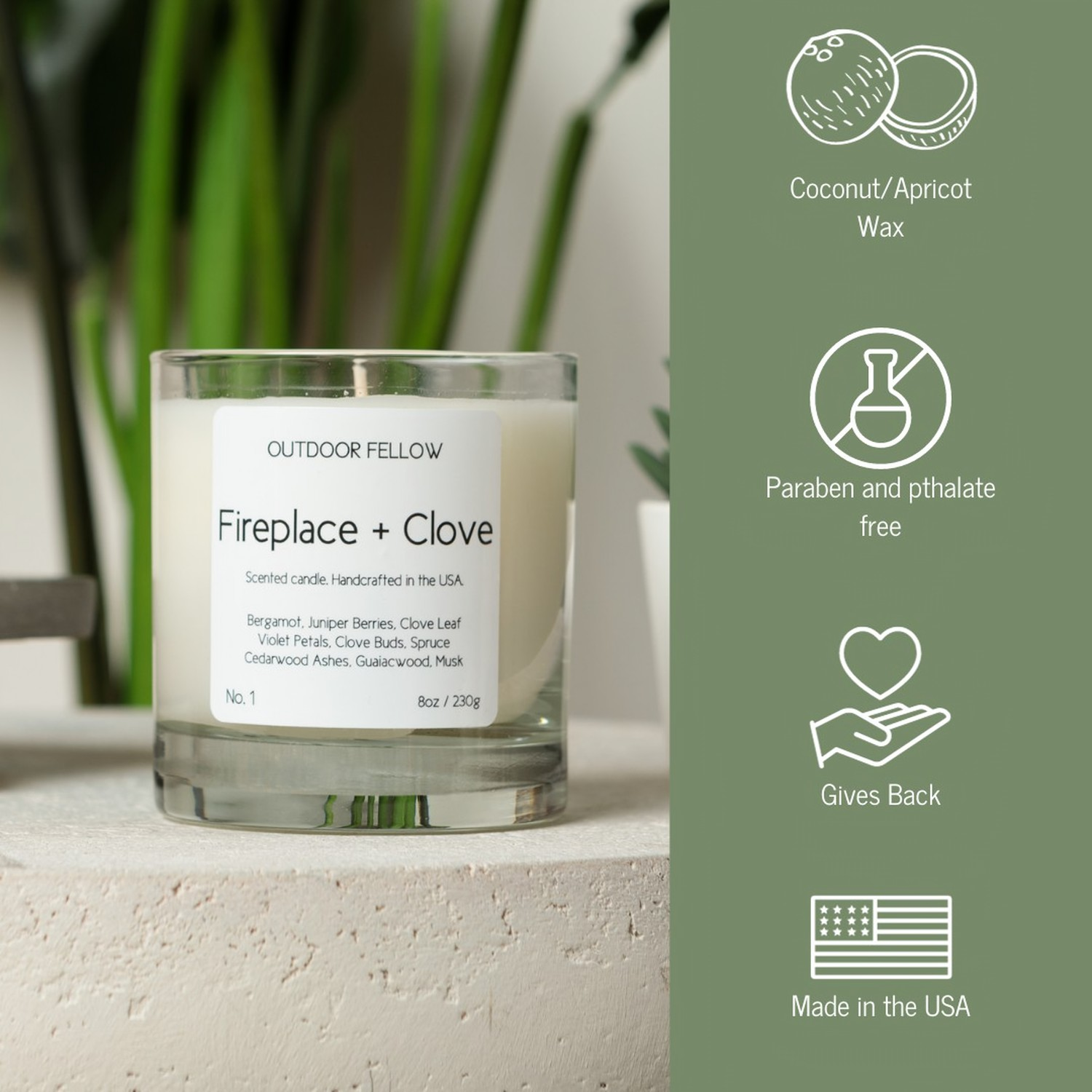 Fireplace and Clove Scented Candle - My American Goods