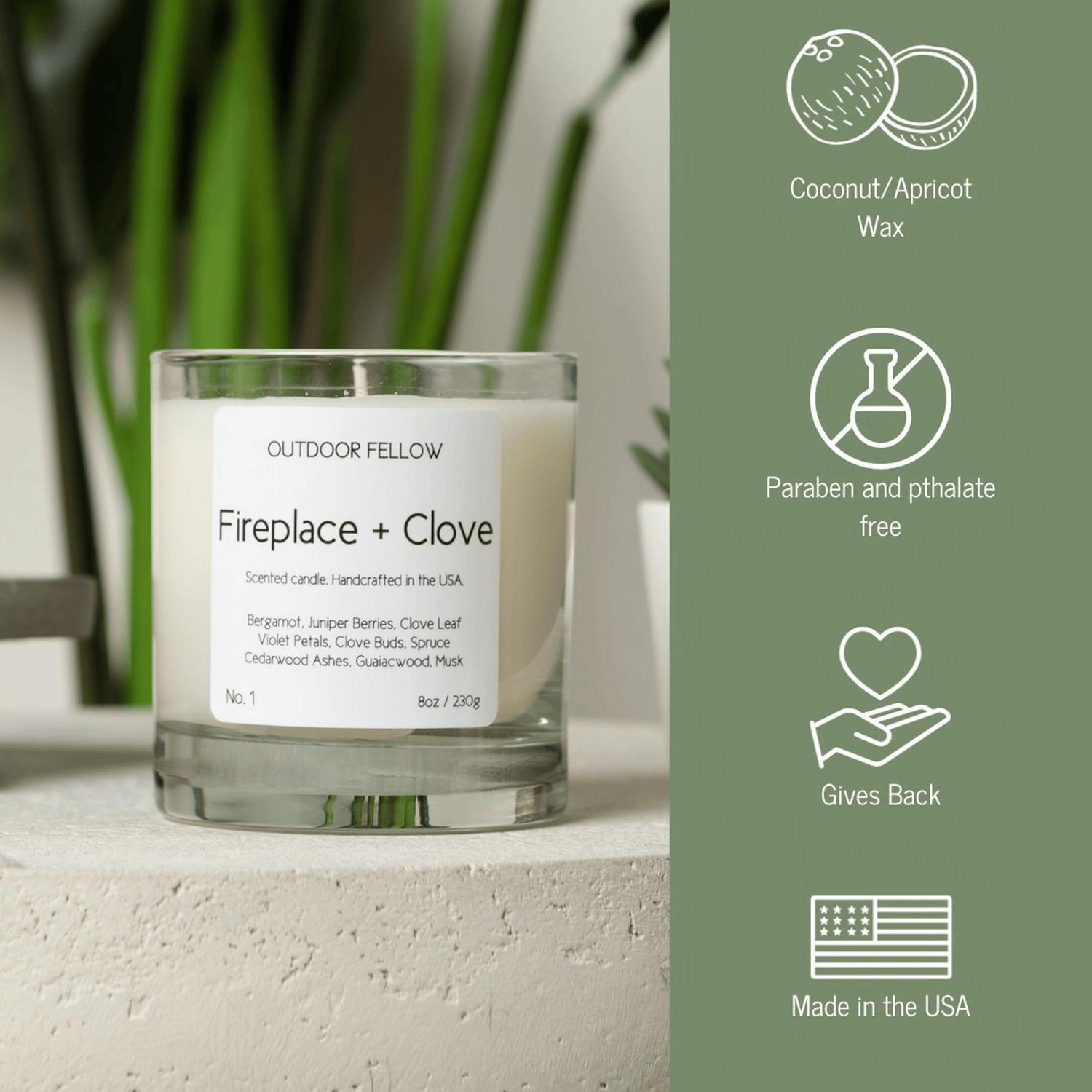 Fireplace and Clove Scented Candle - My American Goods