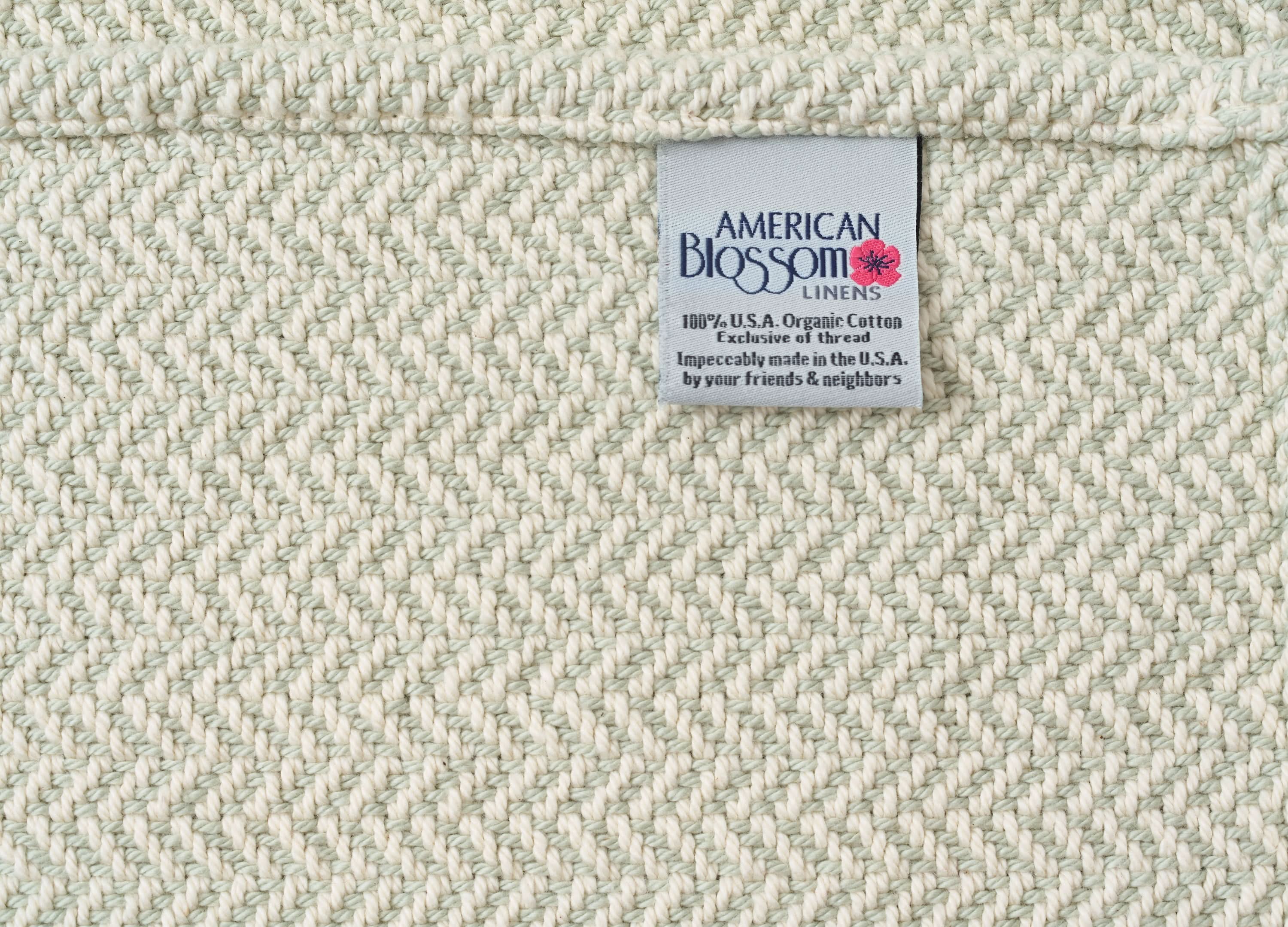 American Blossom Linens Blankets Herringbone Weave Cotton Blanket