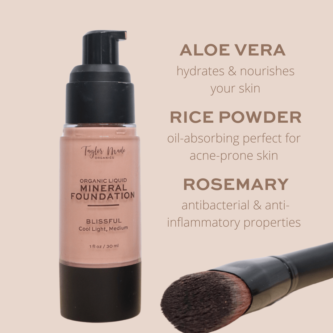 Taylor Made Organics foundation Liquid Mineral Foundation | oil-free, lightweight